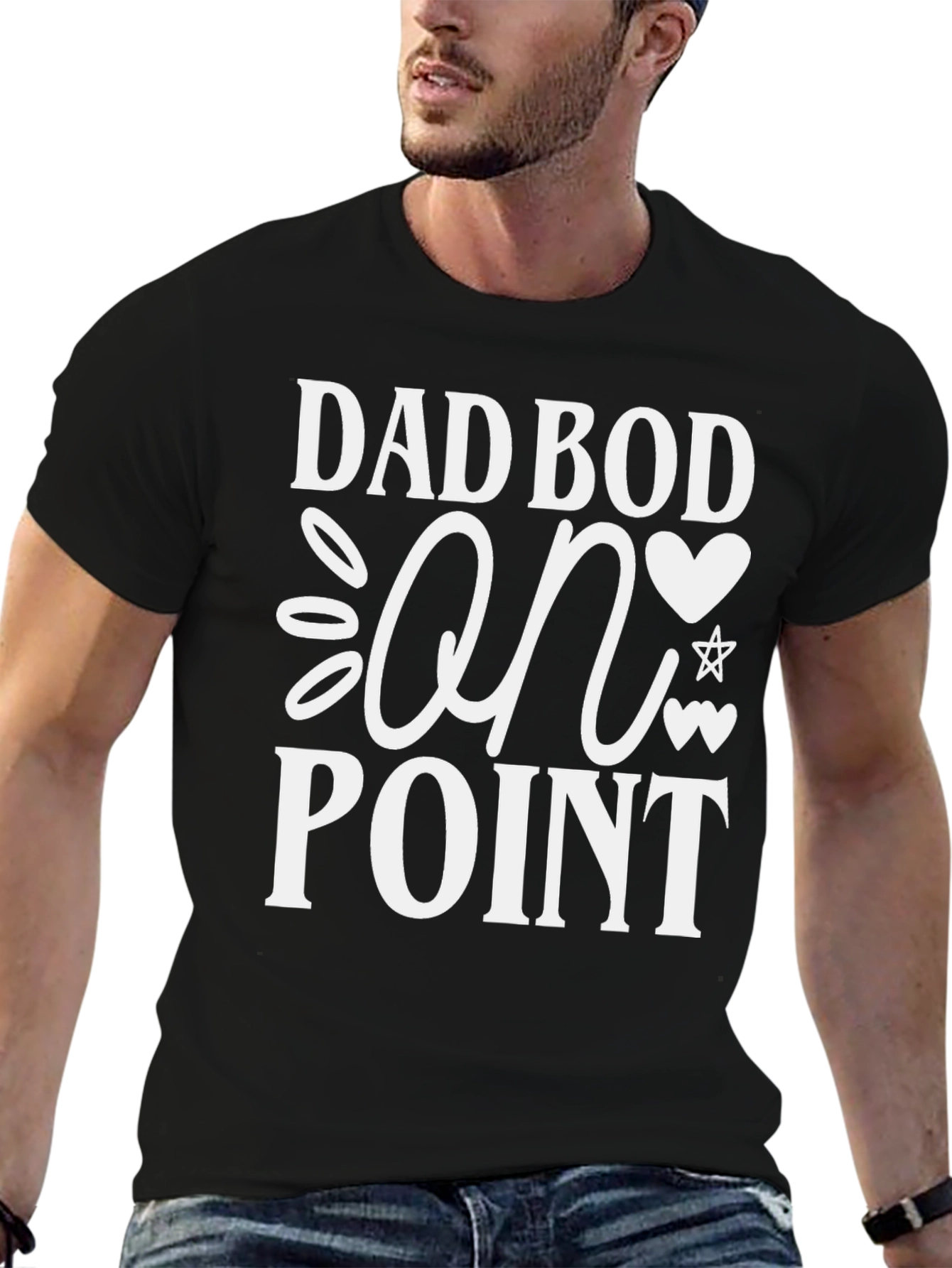 Dad Bod On Point Graphic Tee - Black
