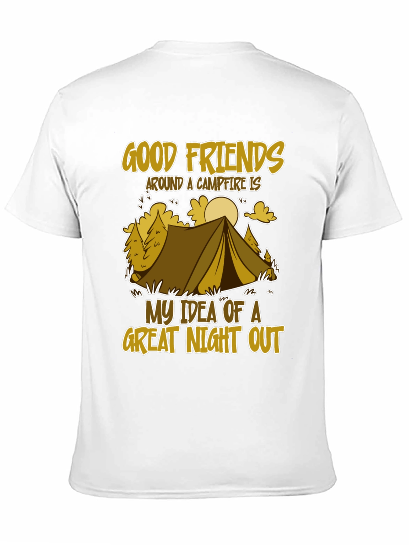 Camping Adventure T-Shirt - Good Friends & Campfire Design