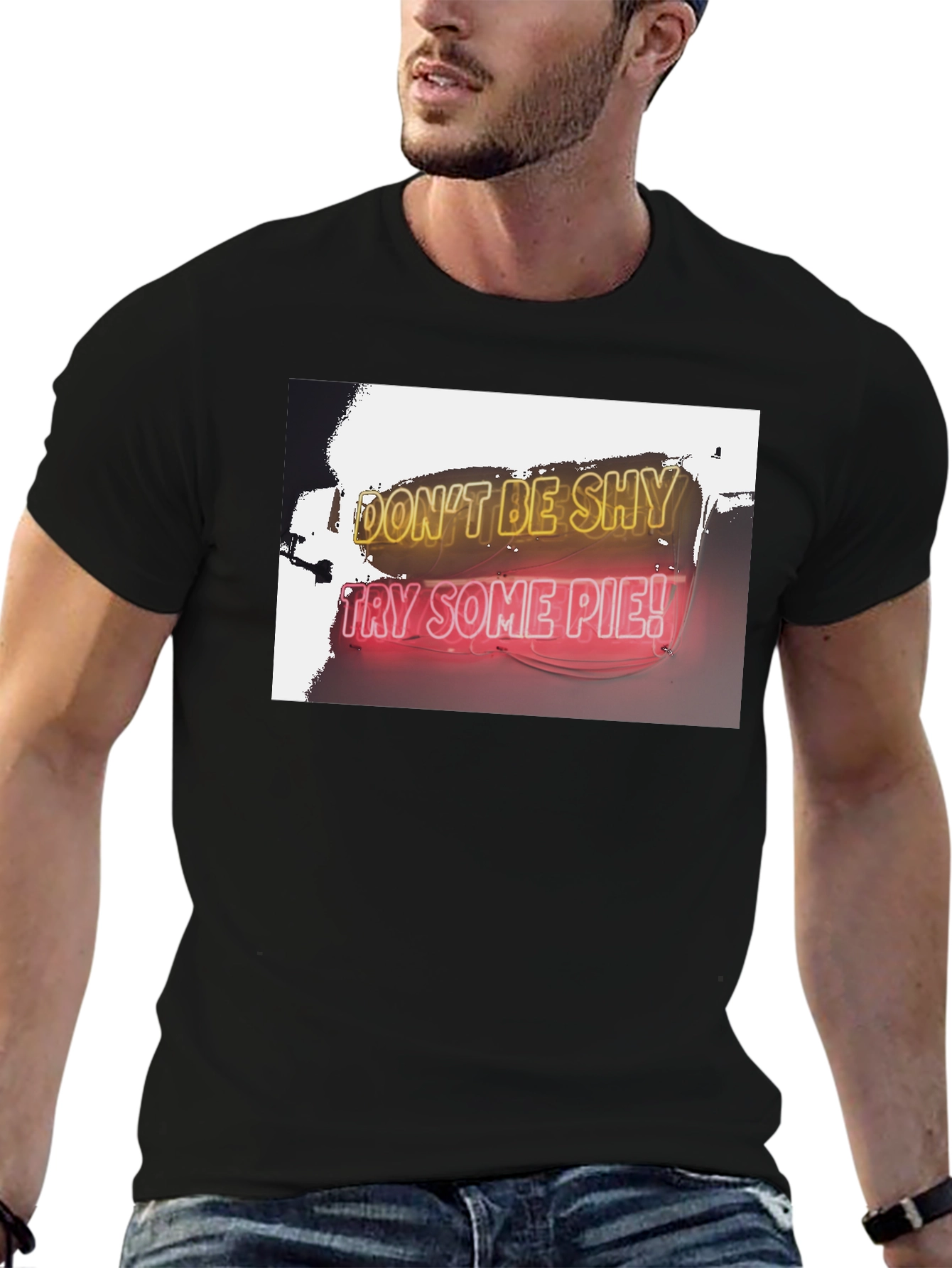 Dont Be Shy Try Some Pie! Black T-Shirt