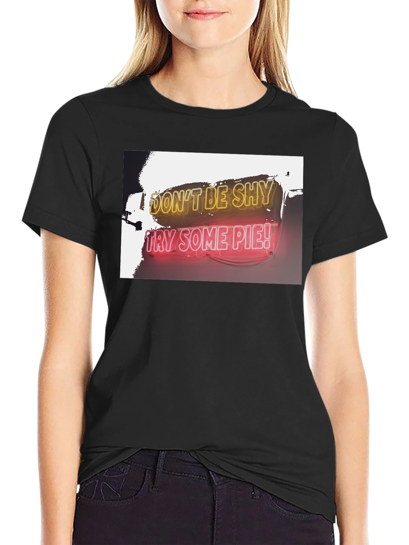Dont Be Shy Try Some Pie! Black T-Shirt