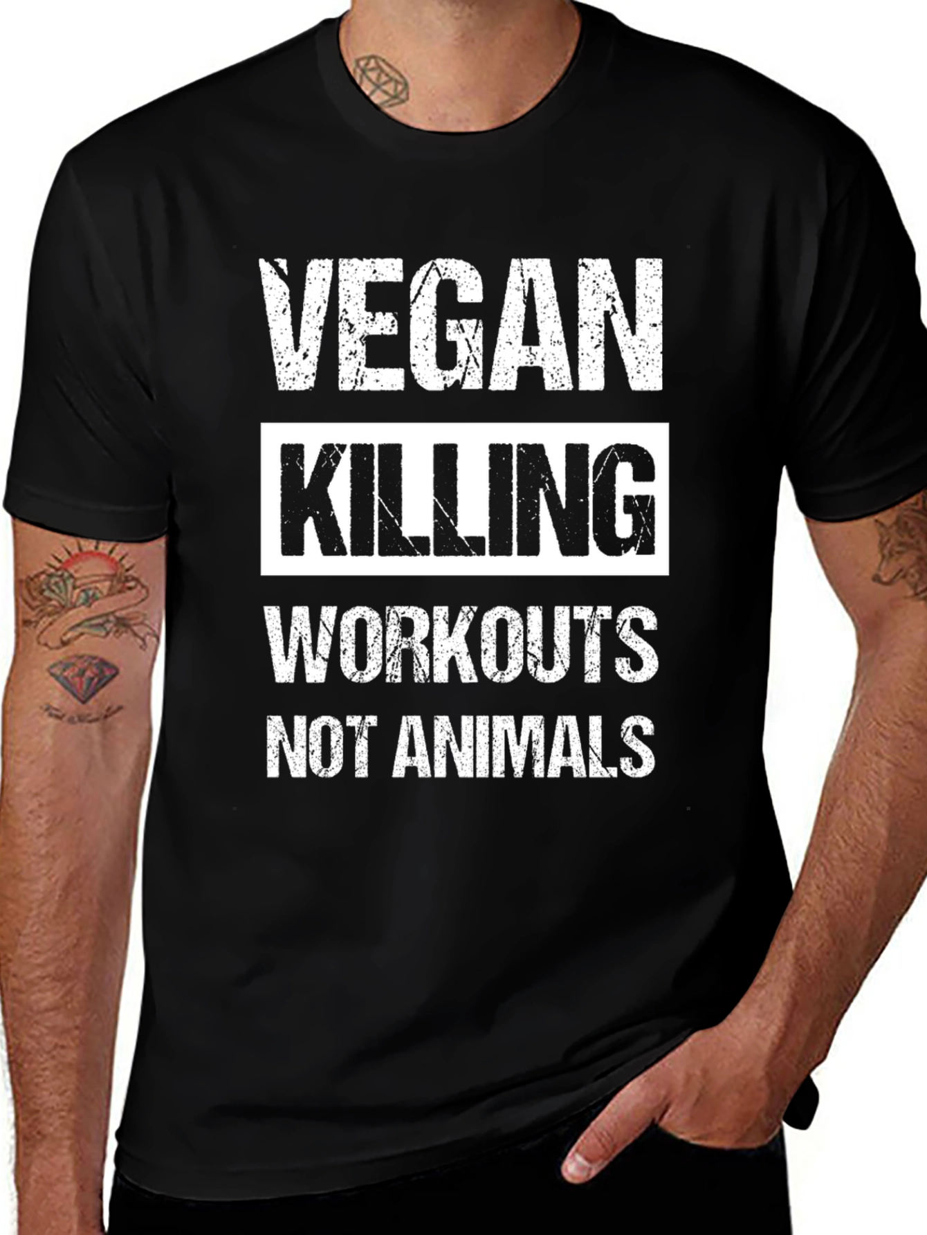 Vegan Killing Workouts Not Animals Tee