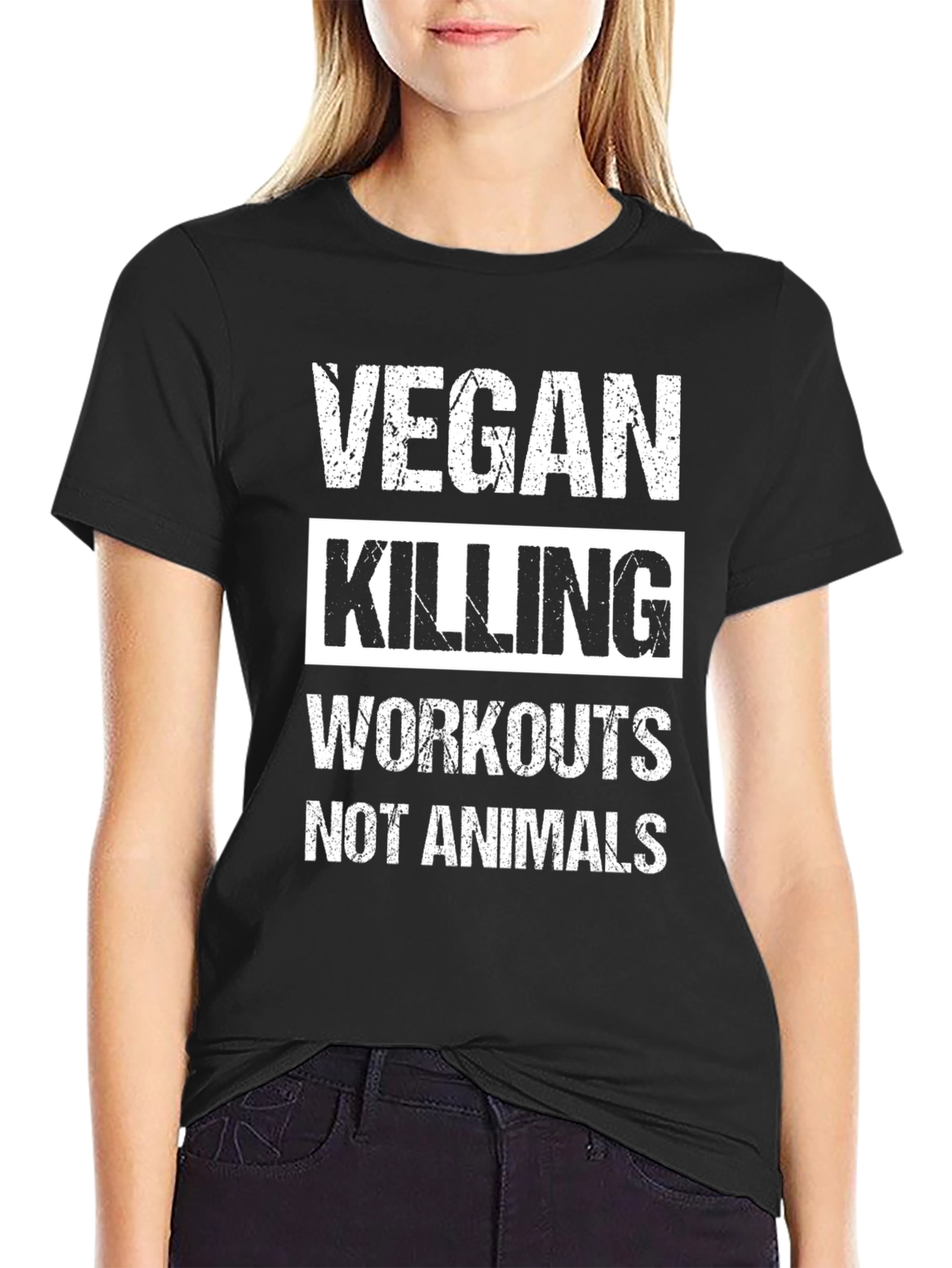 Vegan Killing Workouts Not Animals Tee
