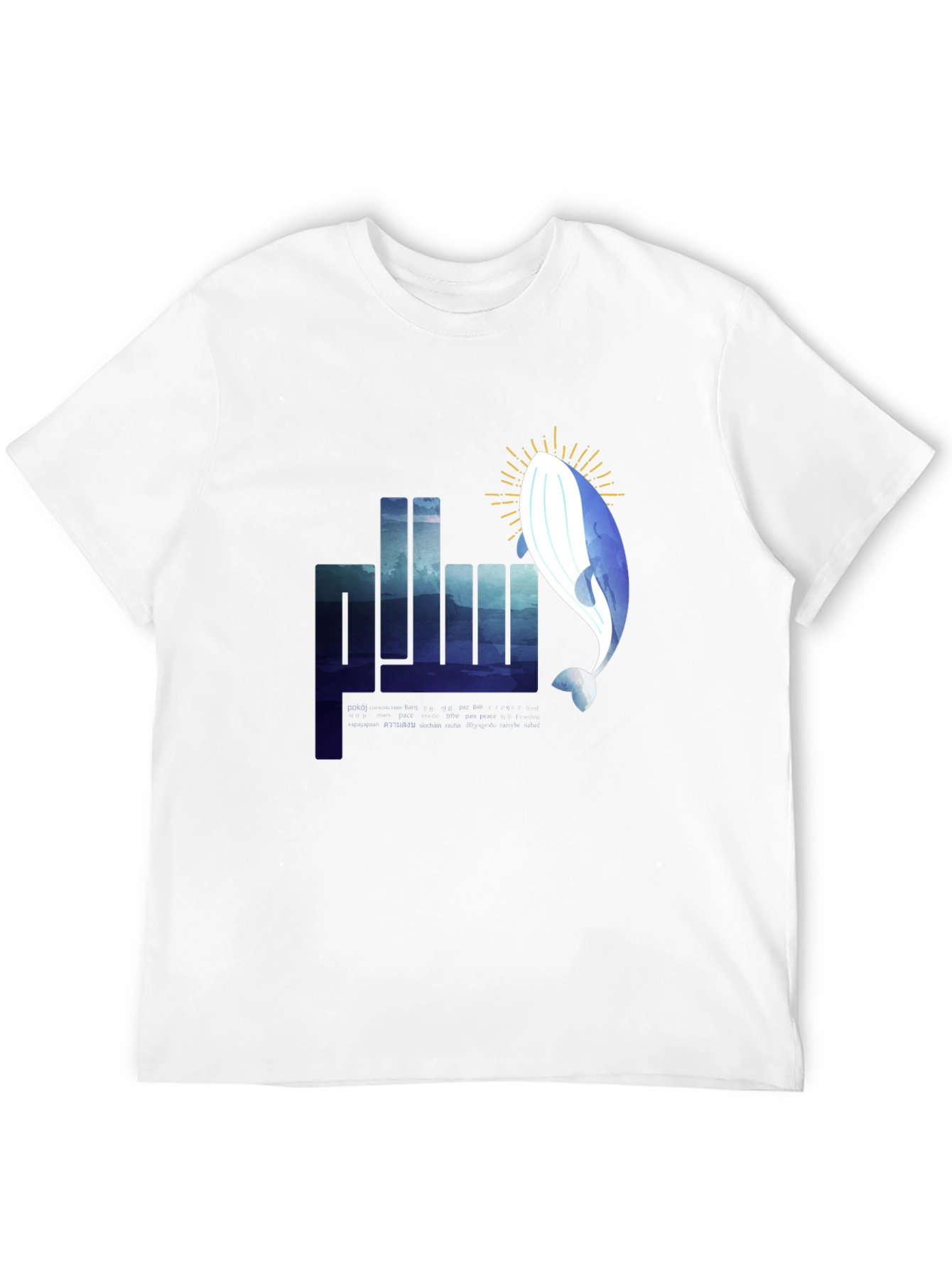 Whale Graphic Tee - Black Cotton T-Shirt