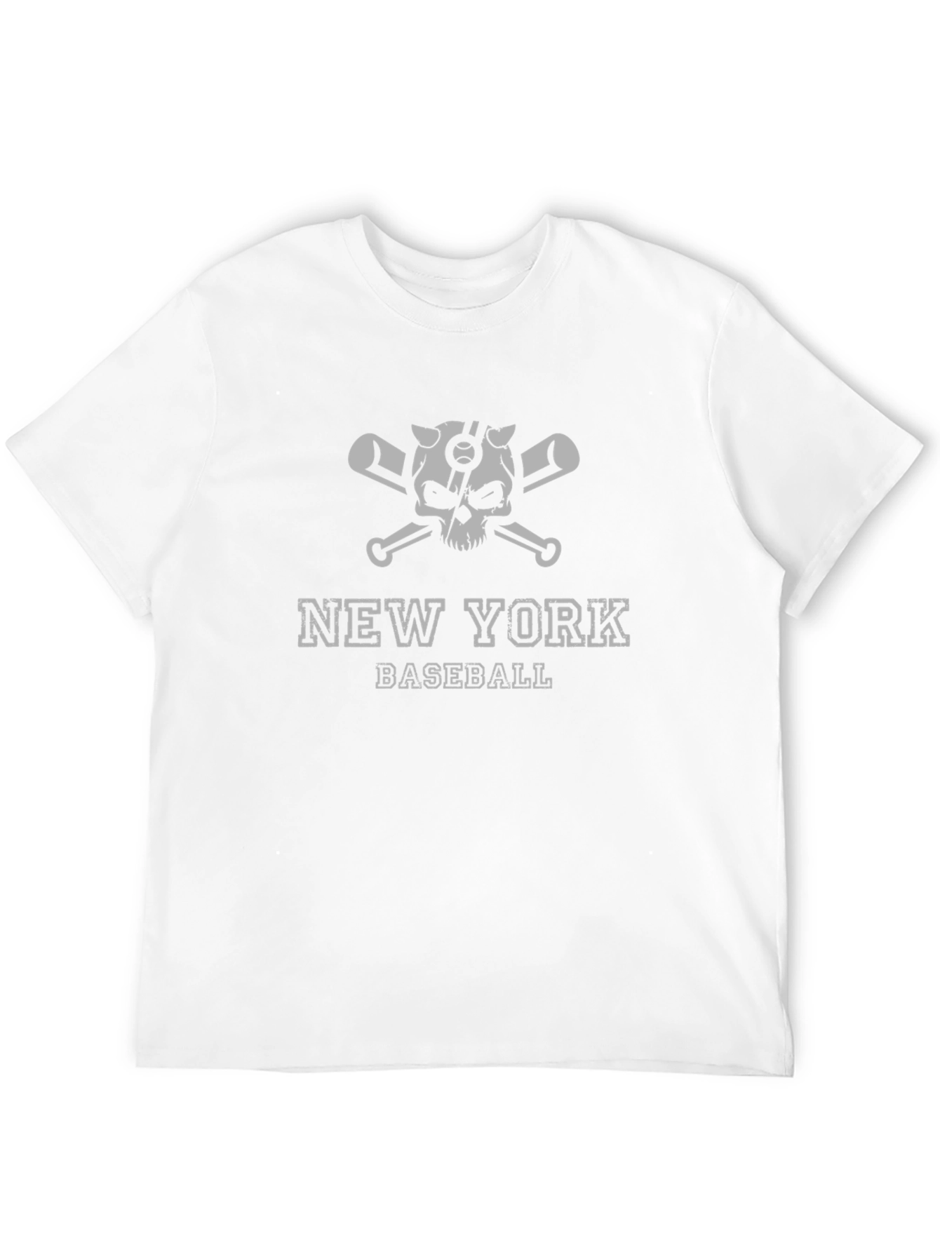 New York Baseball Skull Graphic T-Shirt