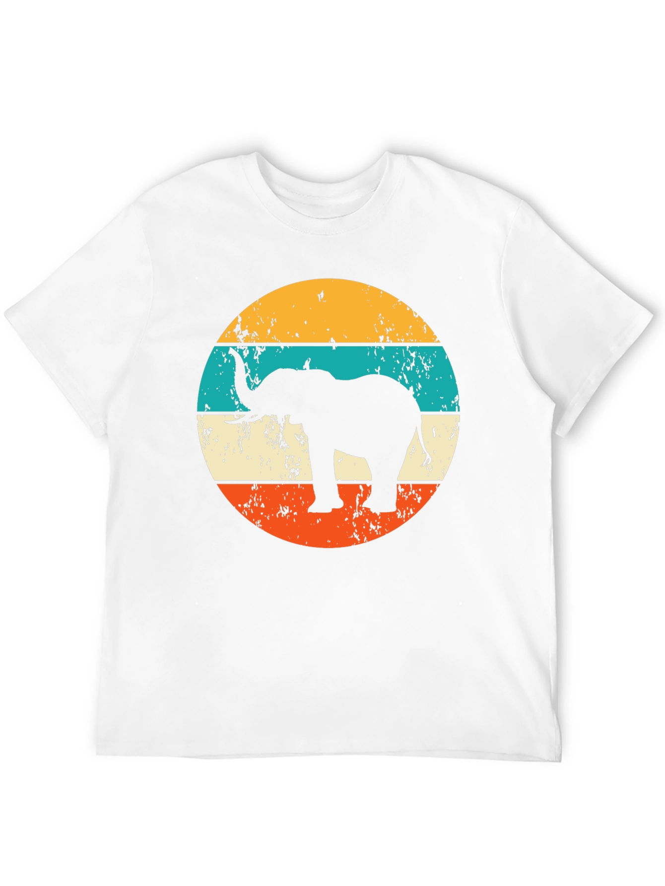 Elephant Retro Striped Graphic Tee