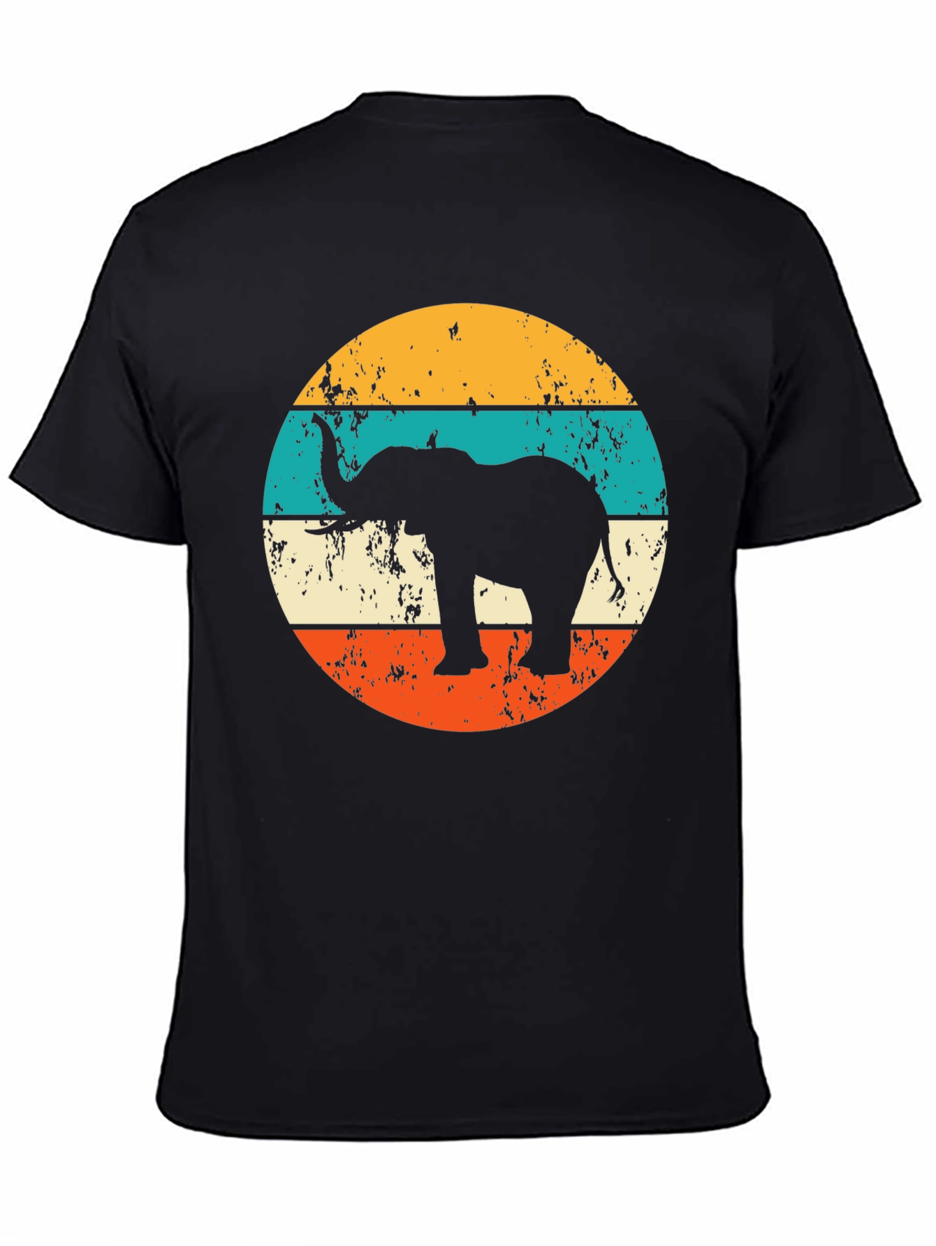 Elephant Retro Striped Graphic Tee