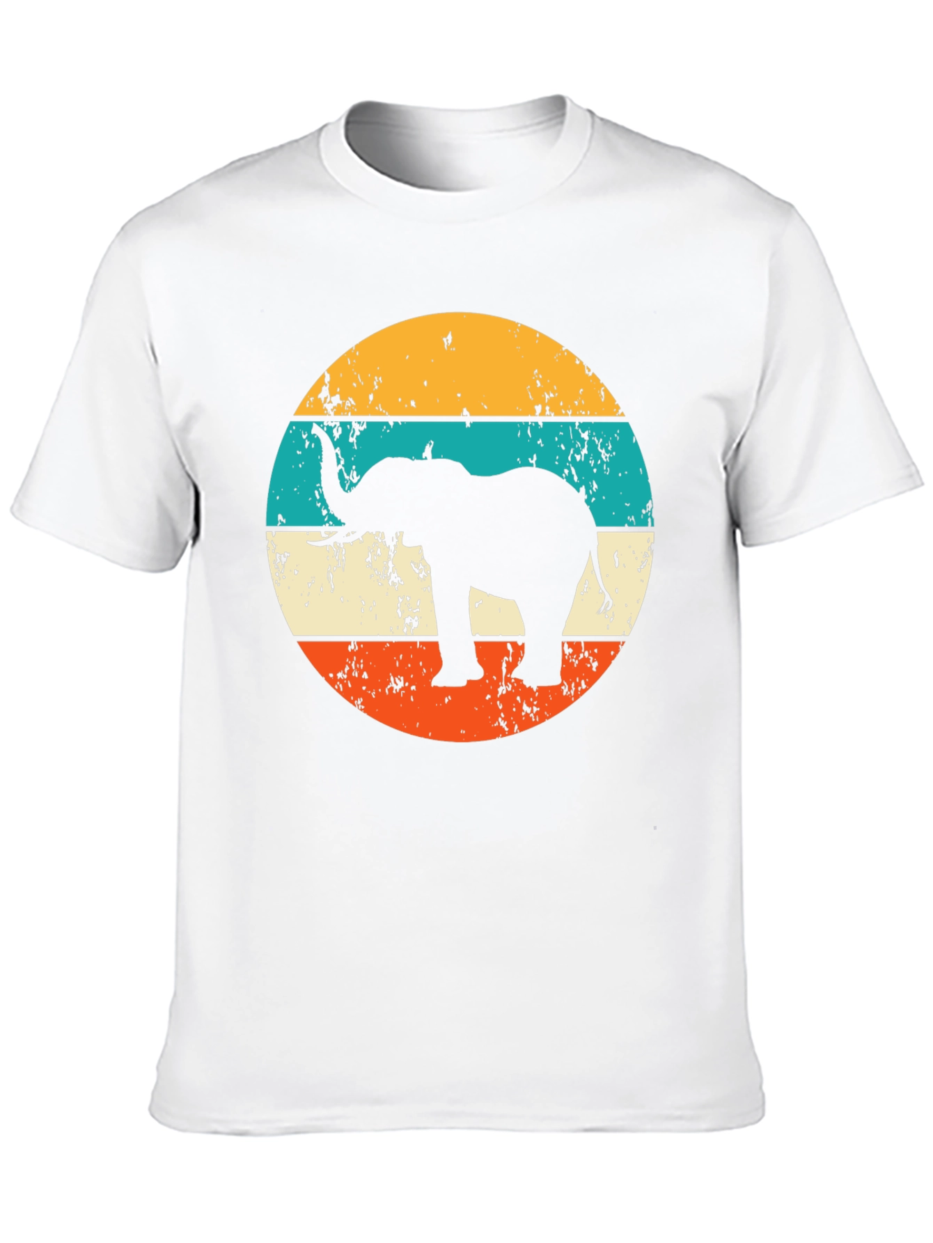 Elephant Retro Striped Graphic Tee