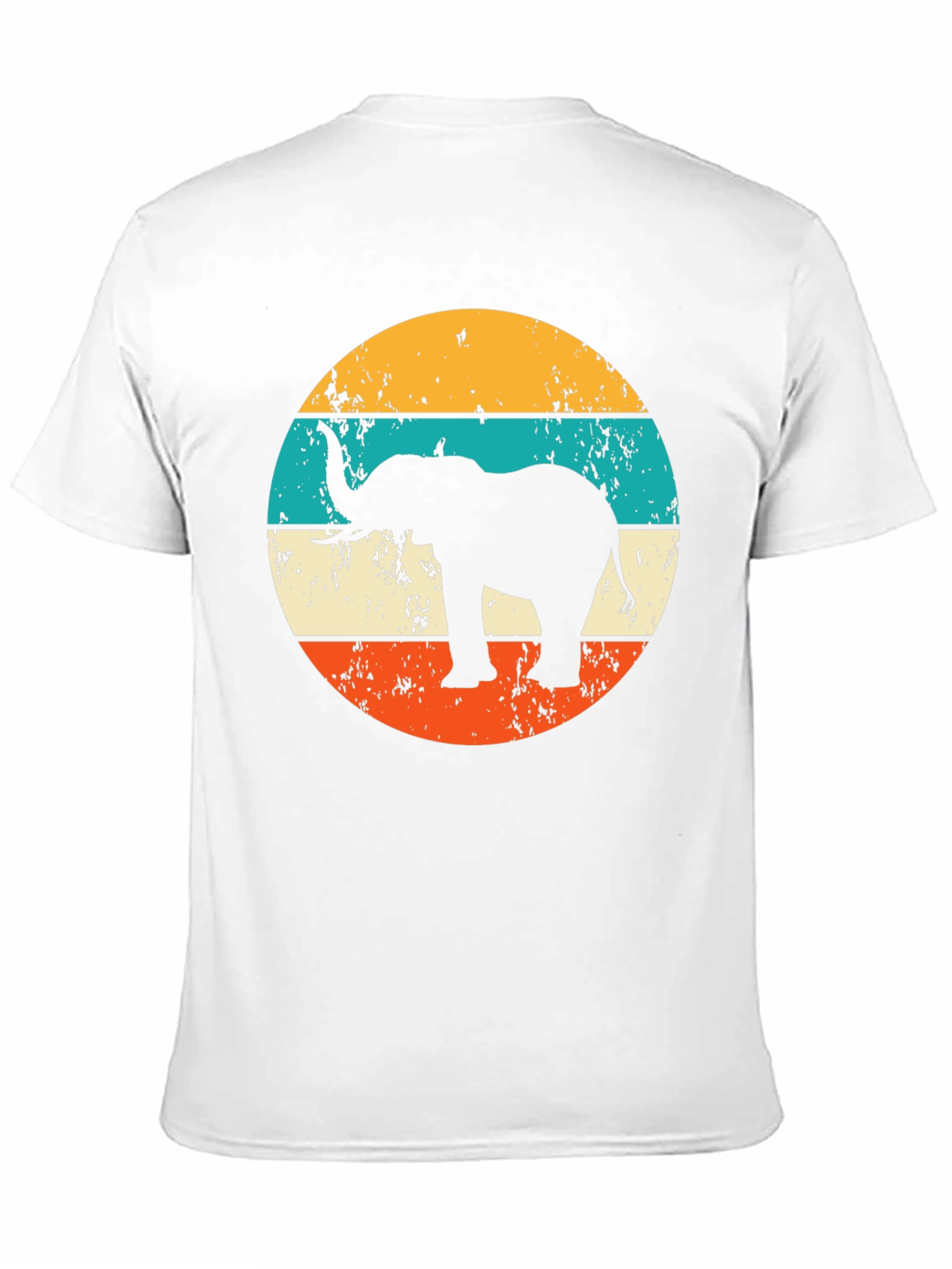 Elephant Retro Striped Graphic Tee