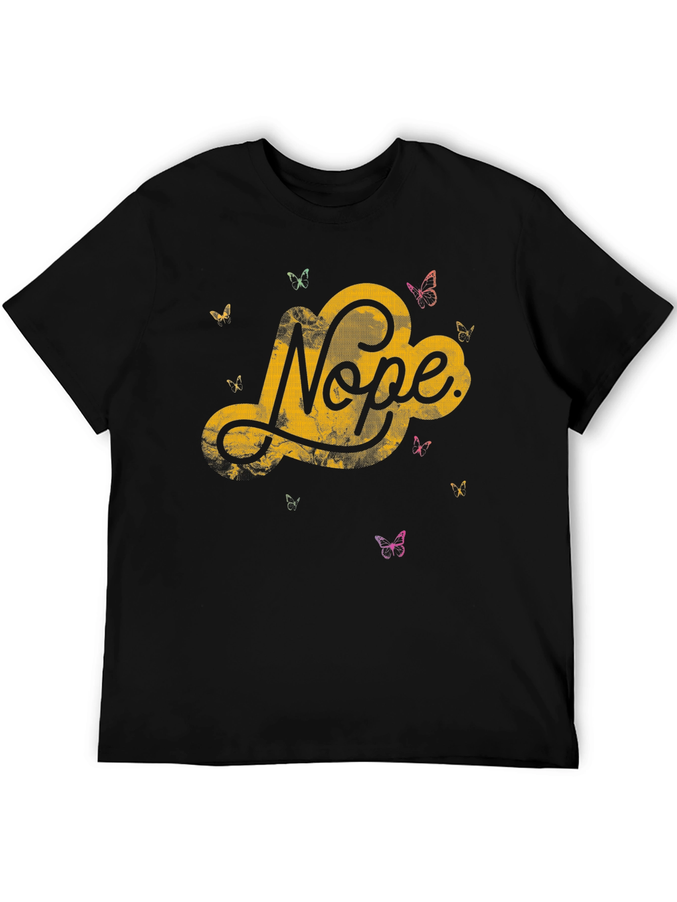 Nope Butterfly Graphic Tee - Trendy Casual Shirt