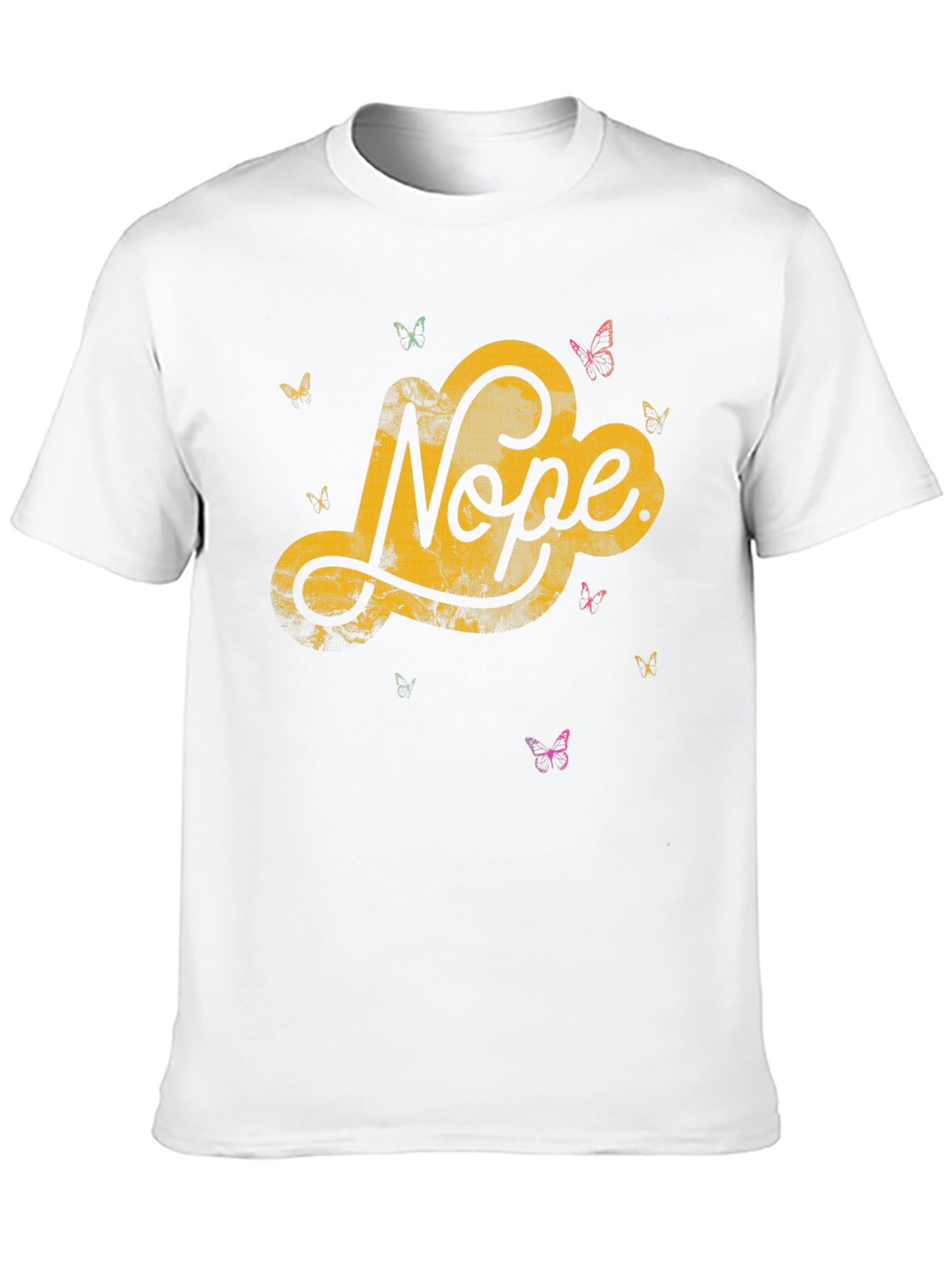 Nope Butterfly Graphic Tee - Trendy Casual Shirt