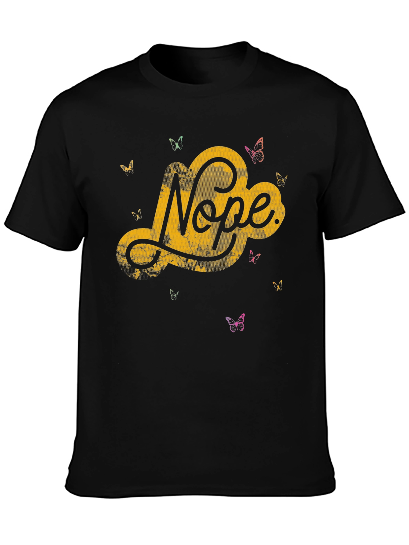 Nope Butterfly Graphic Tee - Trendy Casual Shirt
