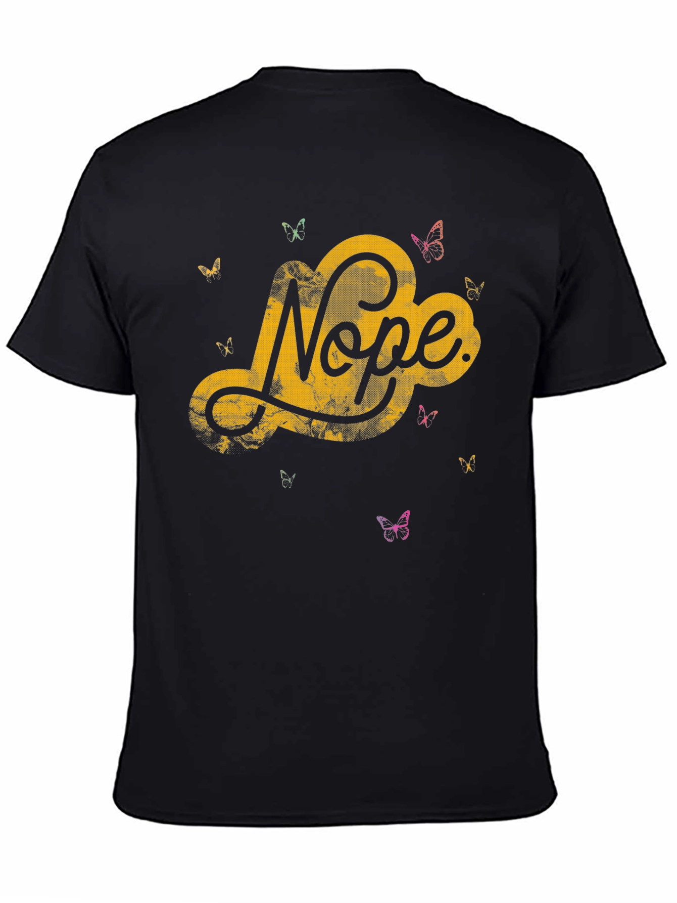 Nope Butterfly Graphic Tee - Trendy Casual Shirt