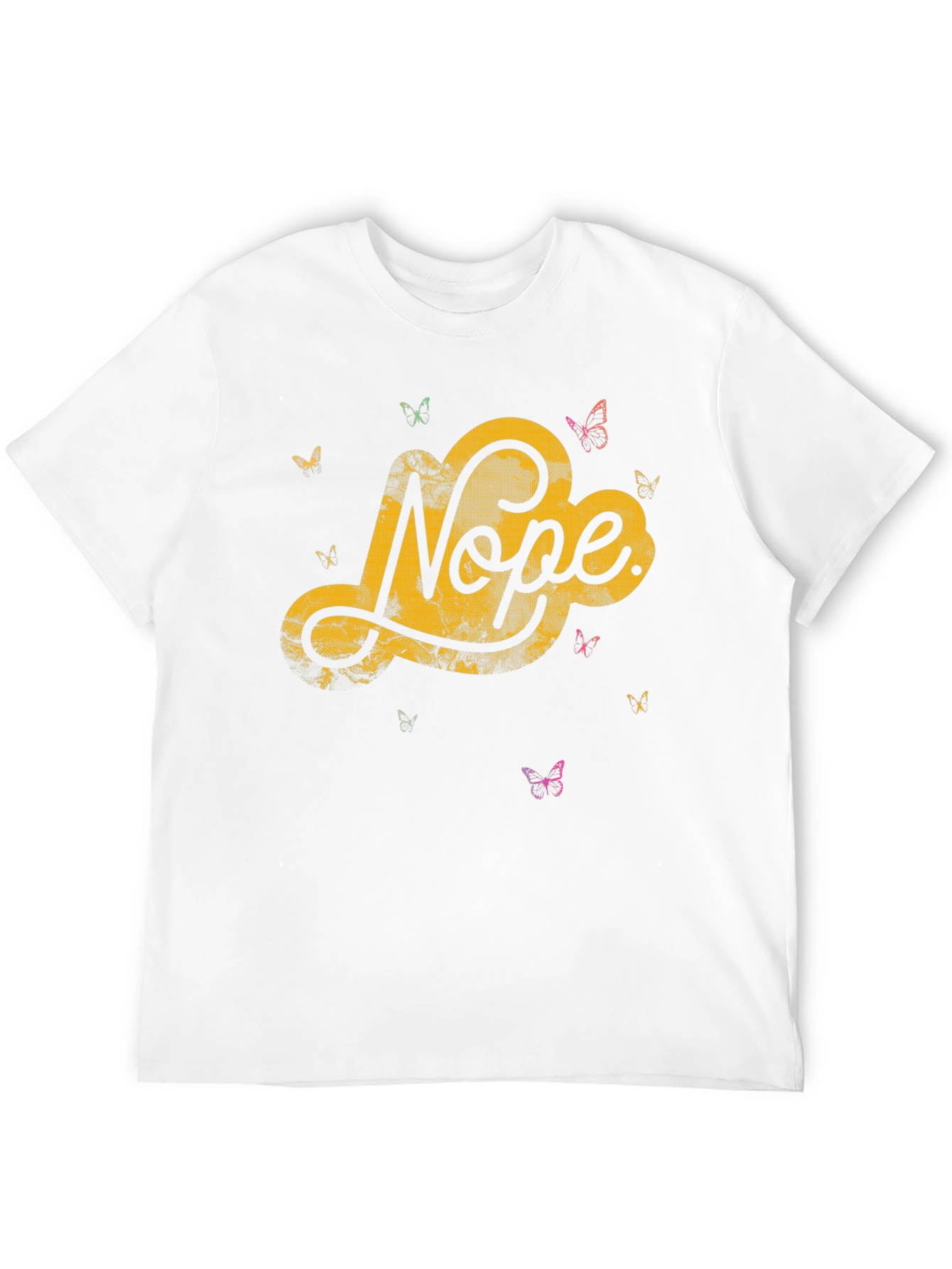Nope Butterfly Graphic Tee - Trendy Casual Shirt