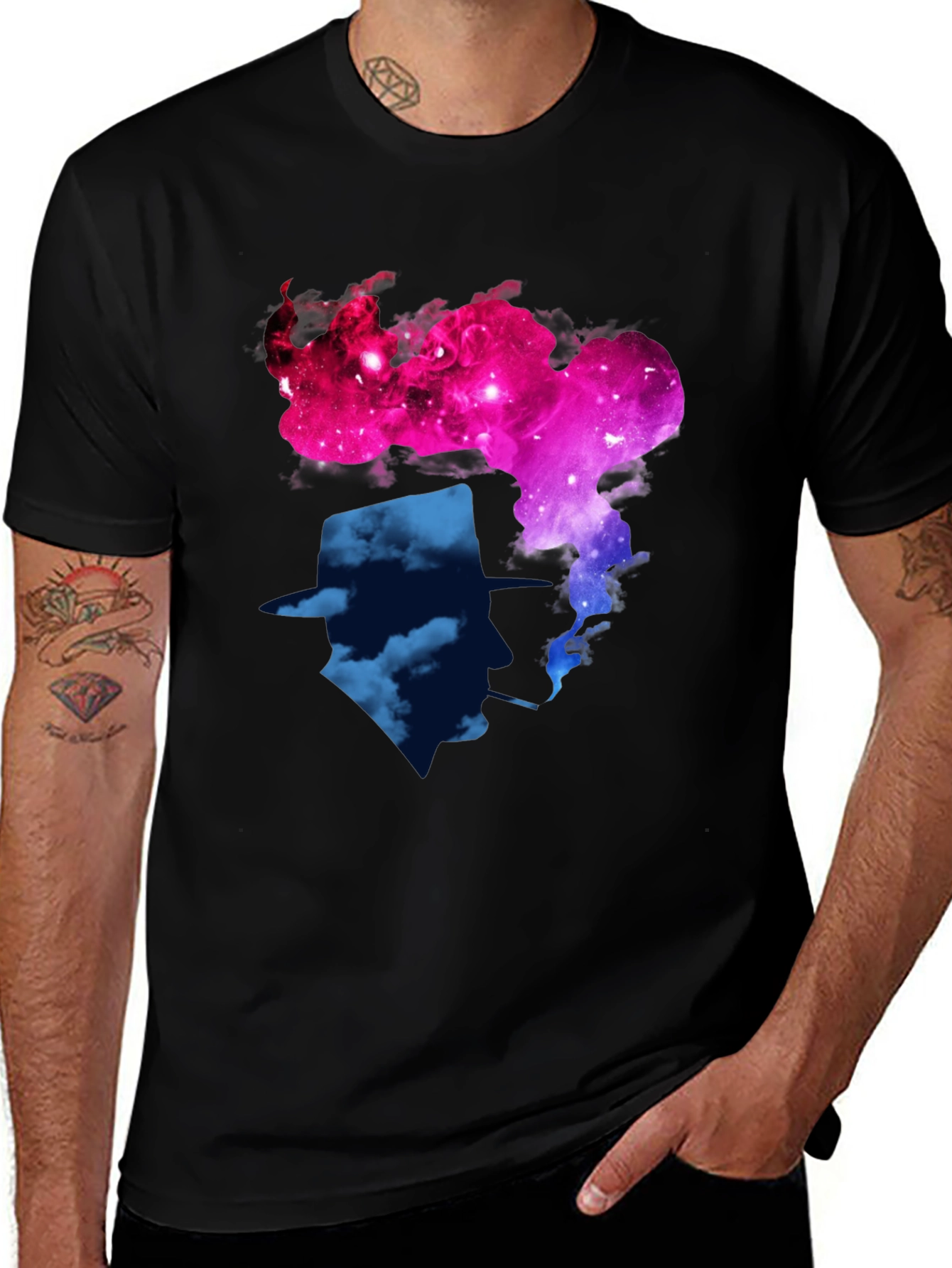 Cosmic Fedora T-Shirt - Galaxy Brain