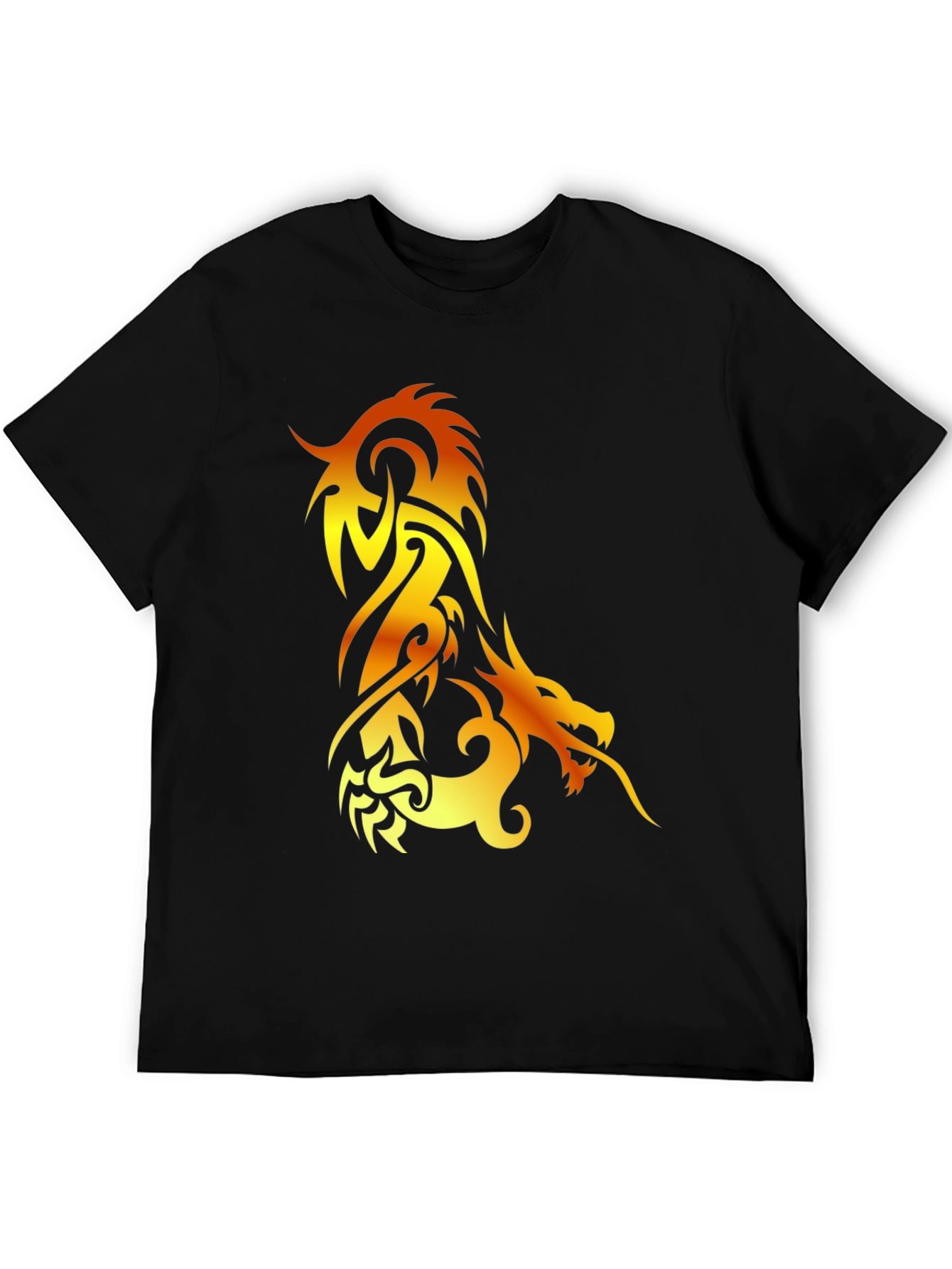 Fiery Dragon Graphic Tee - Black
