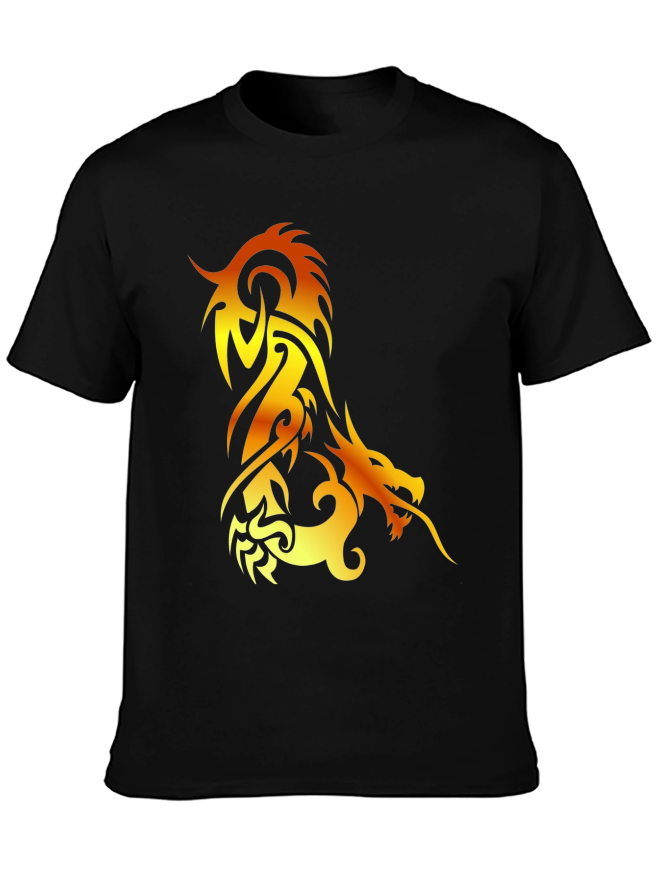 Fiery Dragon Graphic Tee - Black
