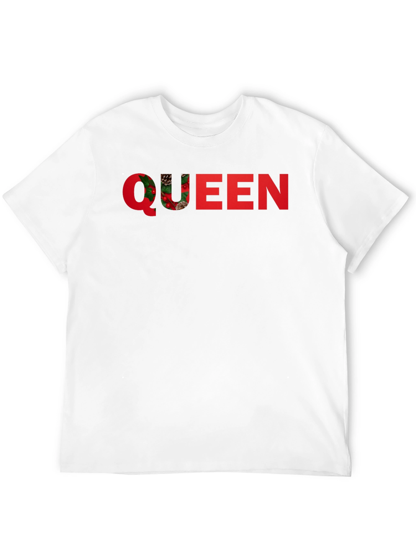 Festive Queen Graphic T-Shirt - Holiday Season Apparel