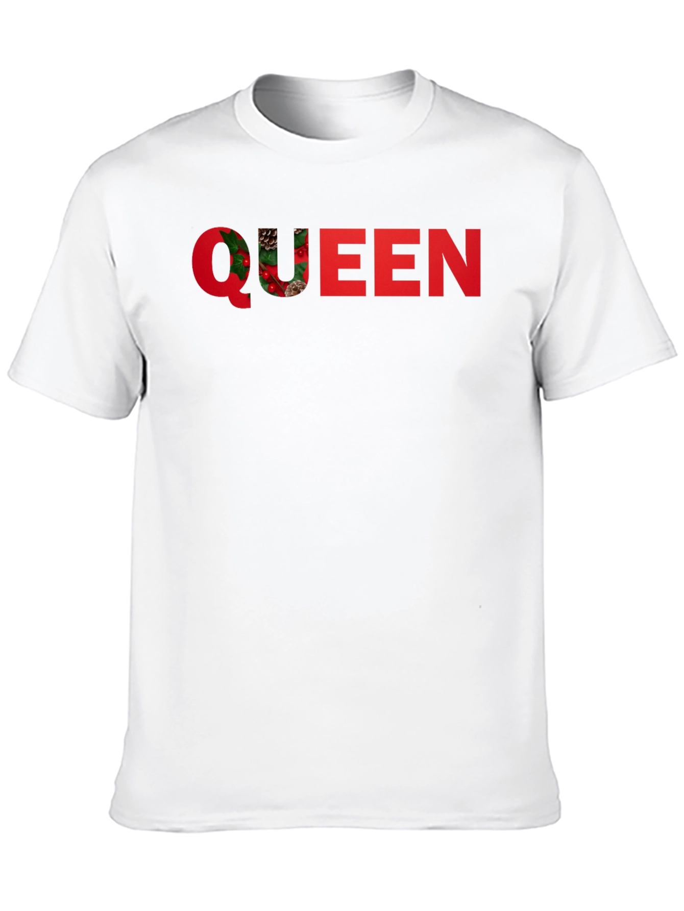 Festive Queen Graphic T-Shirt - Holiday Season Apparel