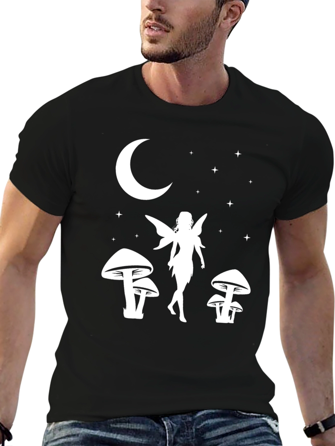 Fairy Moon T-Shirt - Whimsical Black Tee