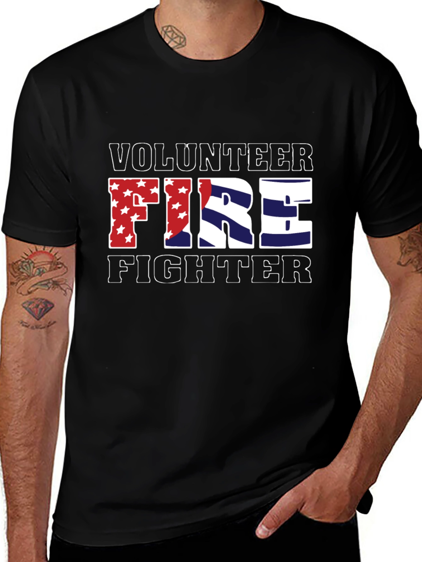 Volunteer Firefighter Patriotic Graphic Tee