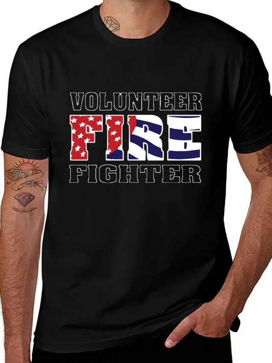 Volunteer Firefighter Patriotic Graphic Tee