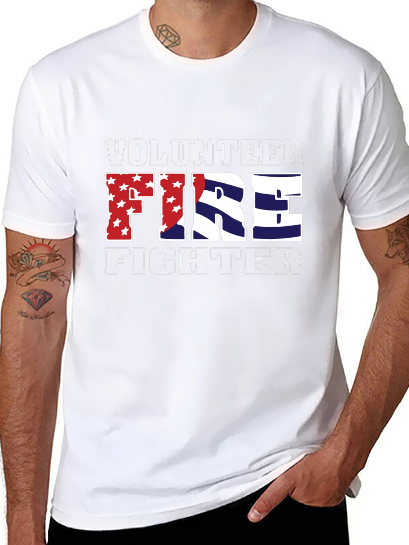Volunteer Firefighter Patriotic Graphic Tee