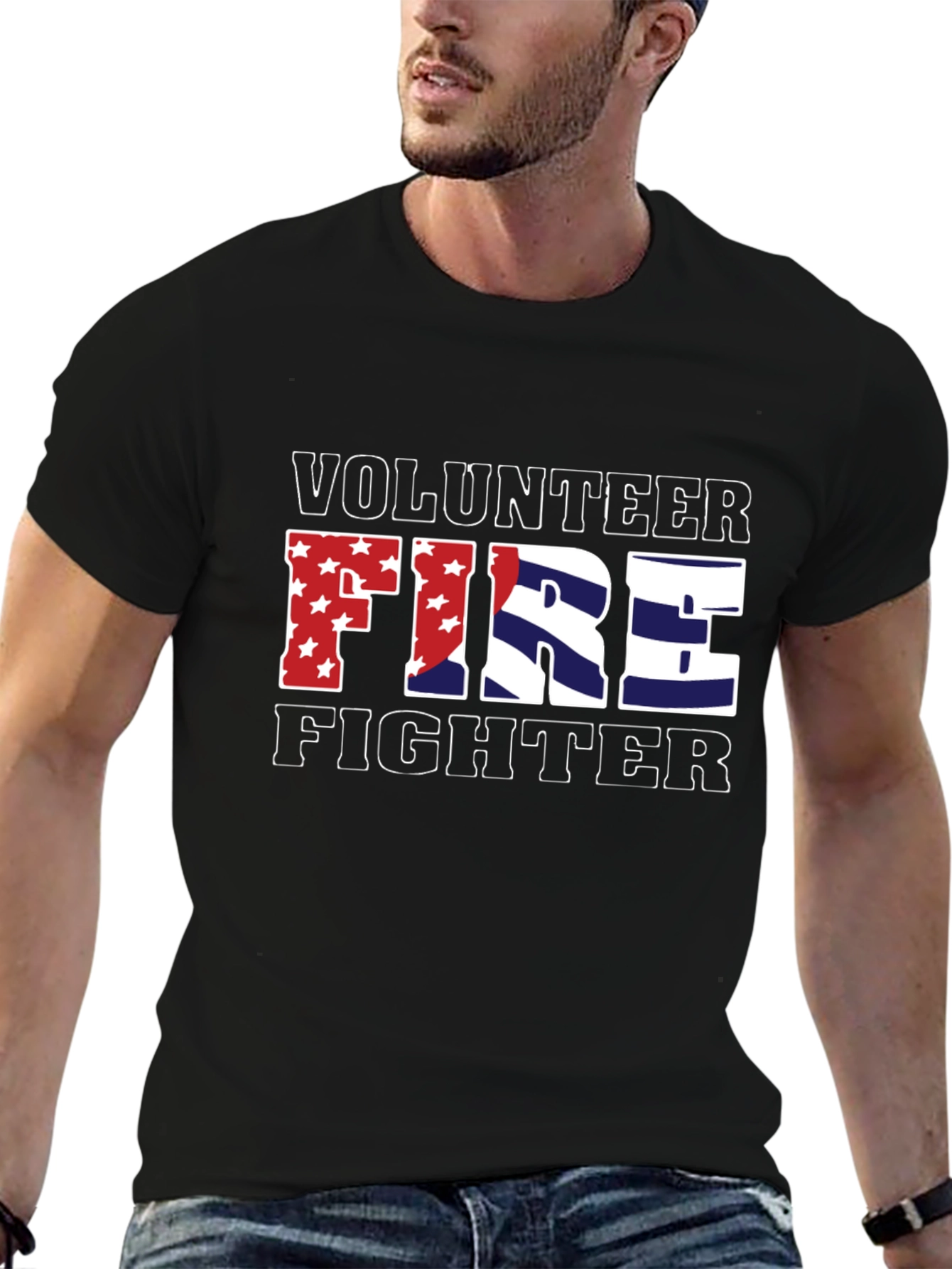 Volunteer Firefighter Patriotic Graphic Tee