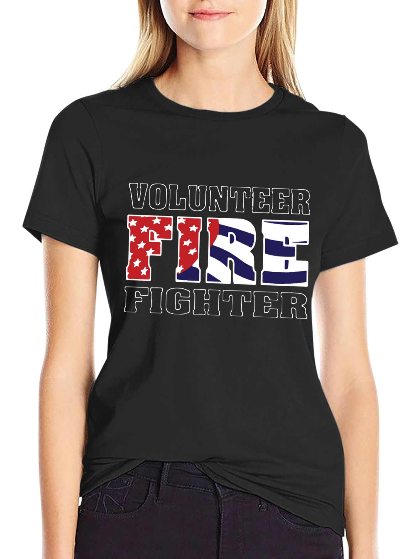 Volunteer Firefighter Patriotic Graphic Tee