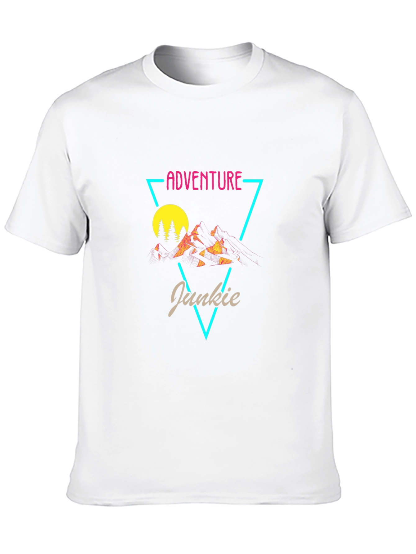 Adventure Junkie Graphic Tee - Black Cotton T-Shirt