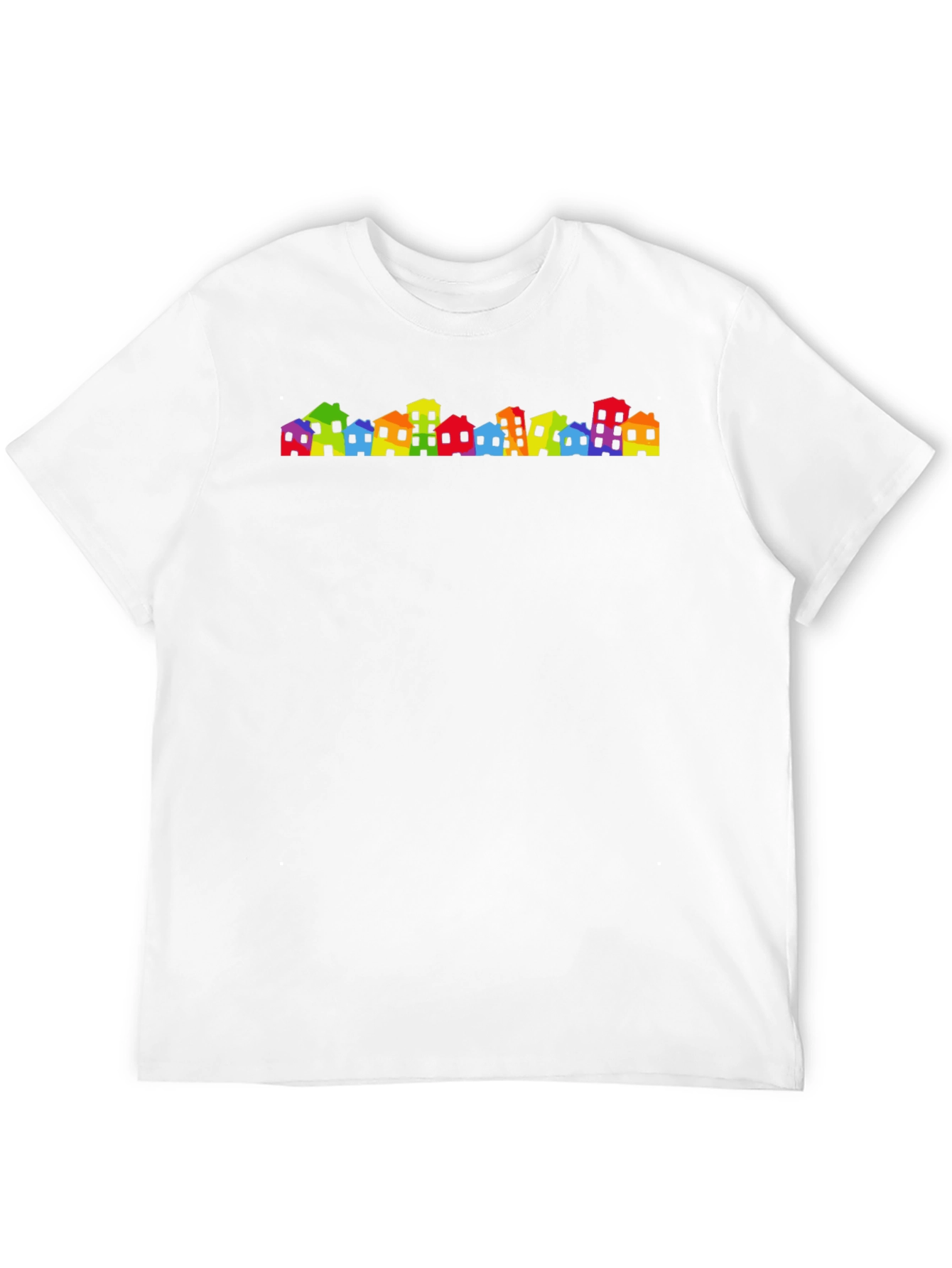 Rainbow Townscape Black T-Shirt