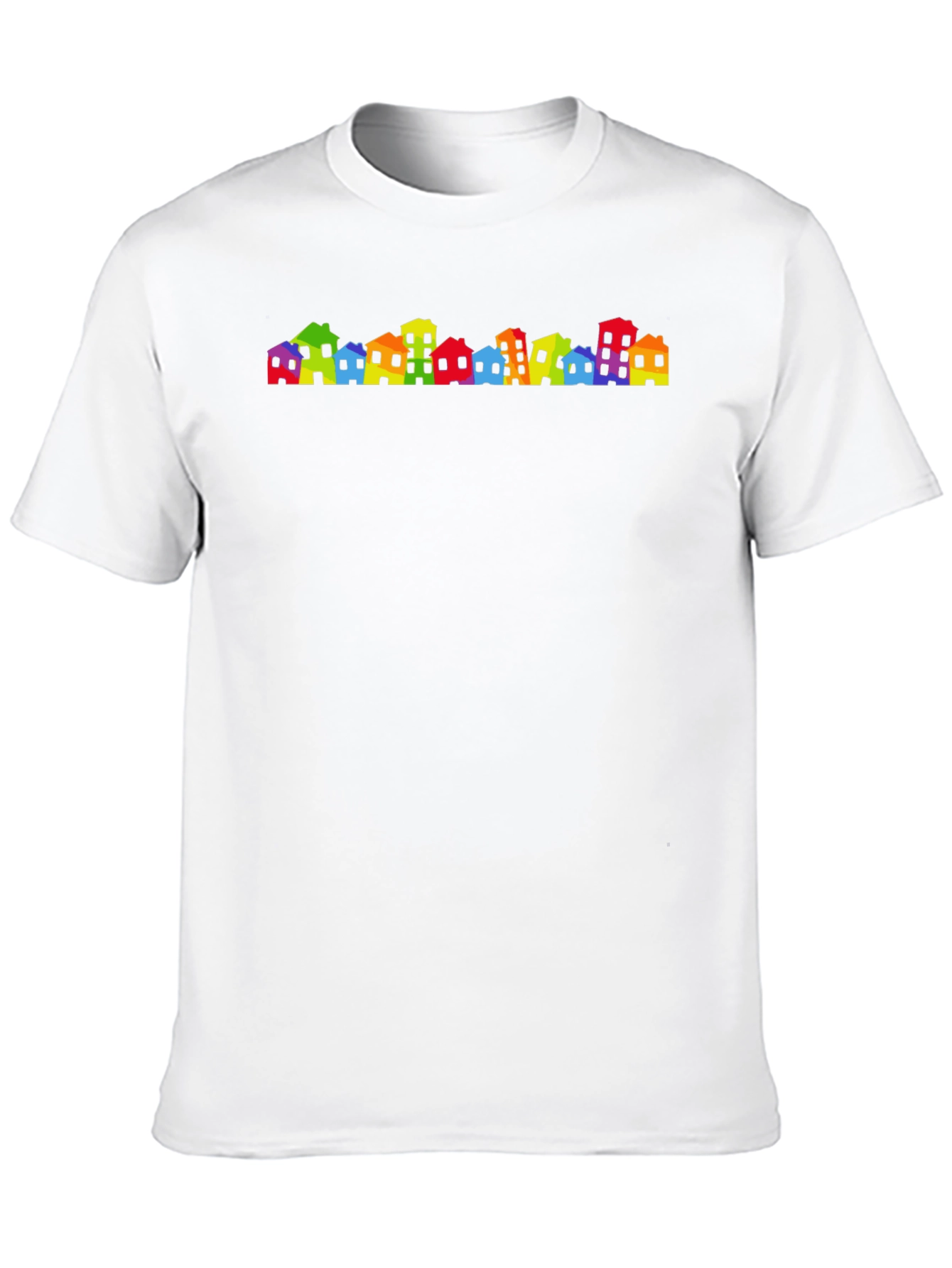 Rainbow Townscape Black T-Shirt