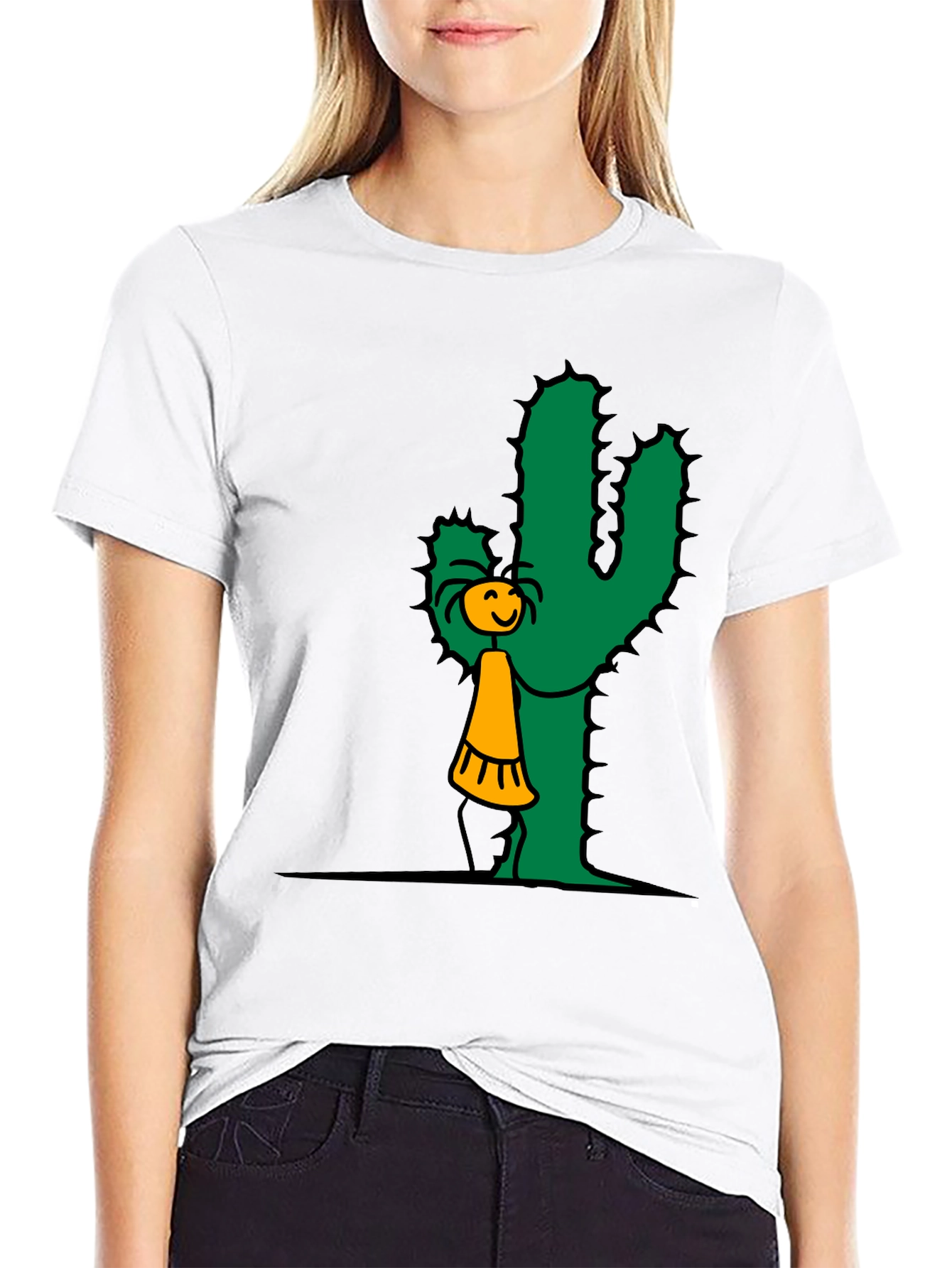 Cactus Hug T-Shirt - Whimsical Graphic Tee