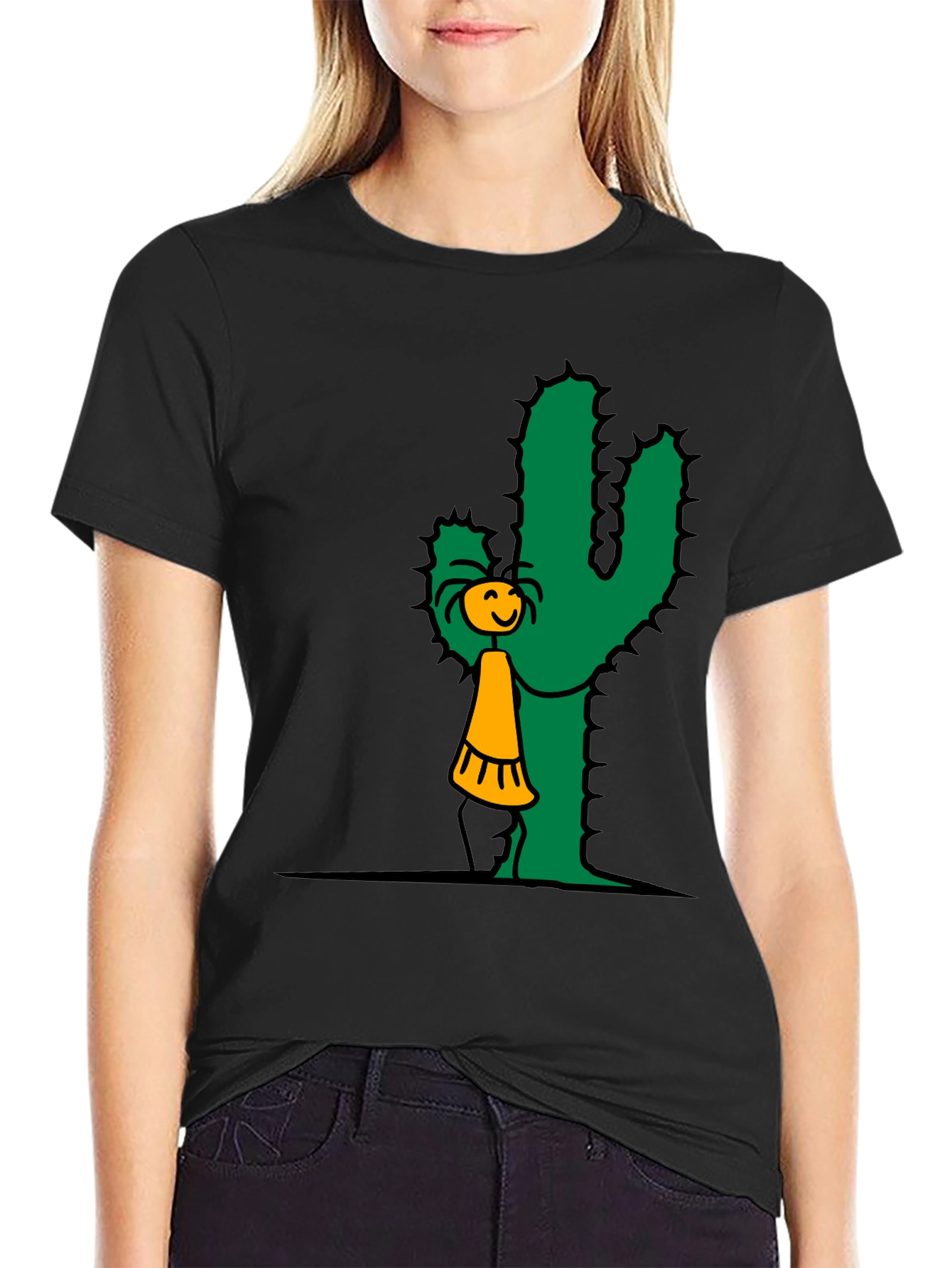 Cactus Hug T-Shirt - Whimsical Graphic Tee