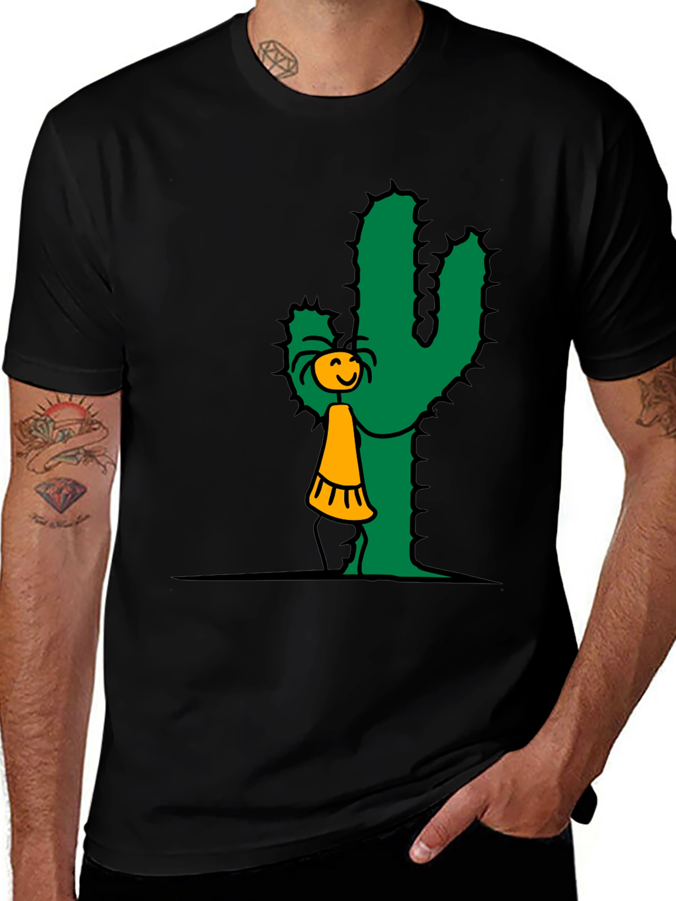Cactus Hug T-Shirt - Whimsical Graphic Tee