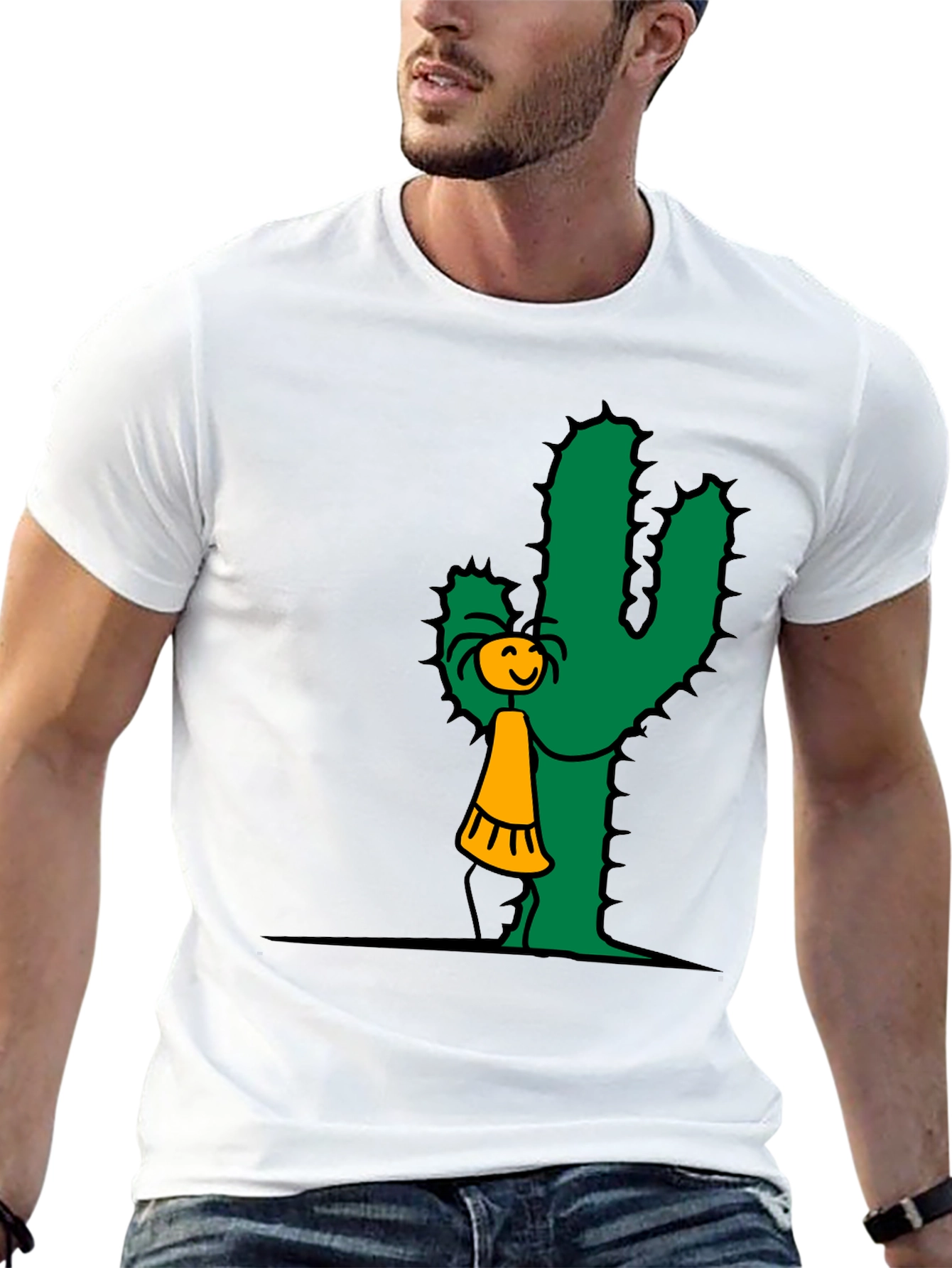 Cactus Hug T-Shirt - Whimsical Graphic Tee