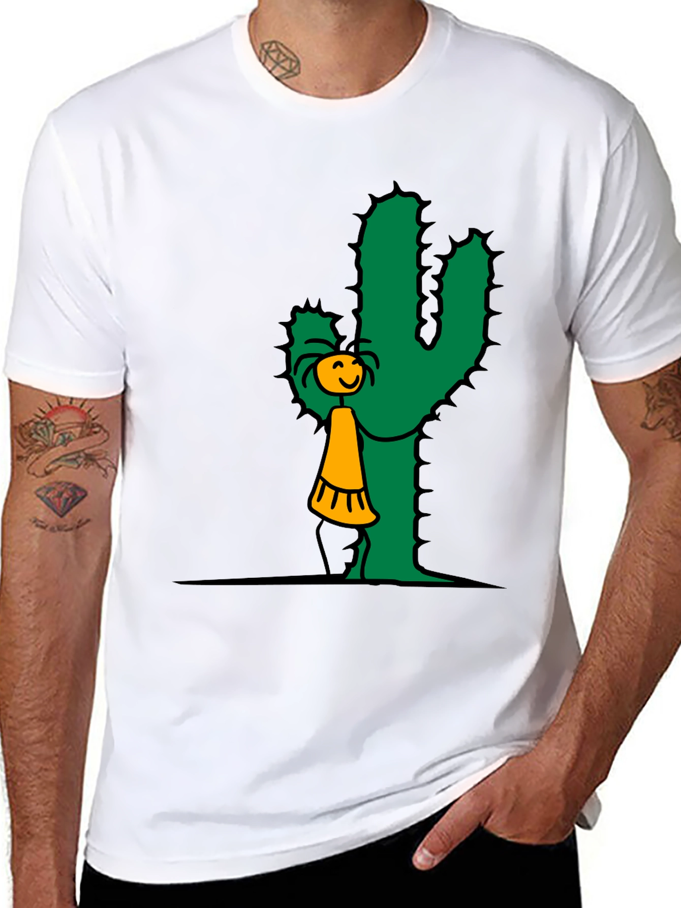 Cactus Hug T-Shirt - Whimsical Graphic Tee