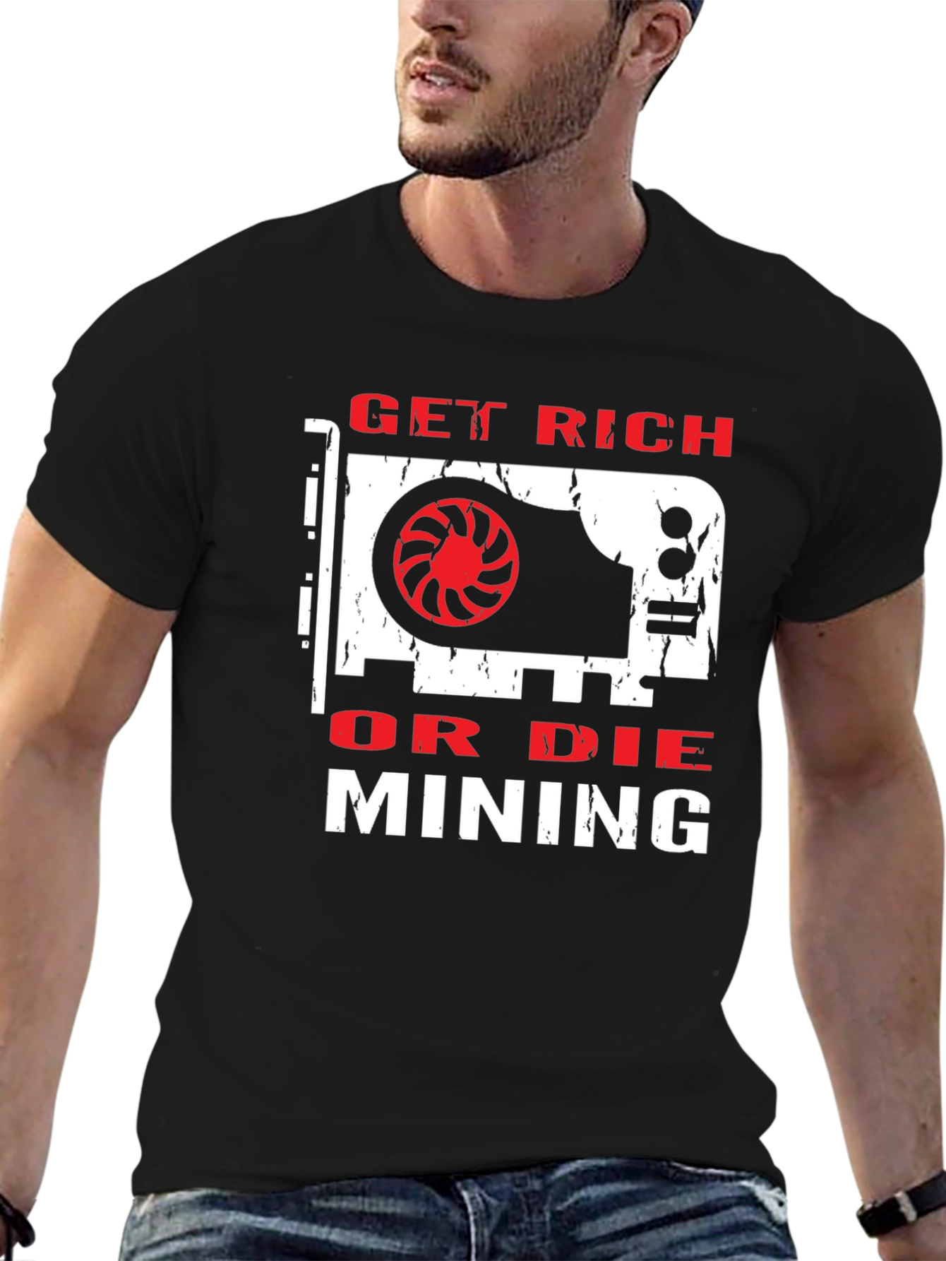Get Rich or Die Mining Graphic Tee