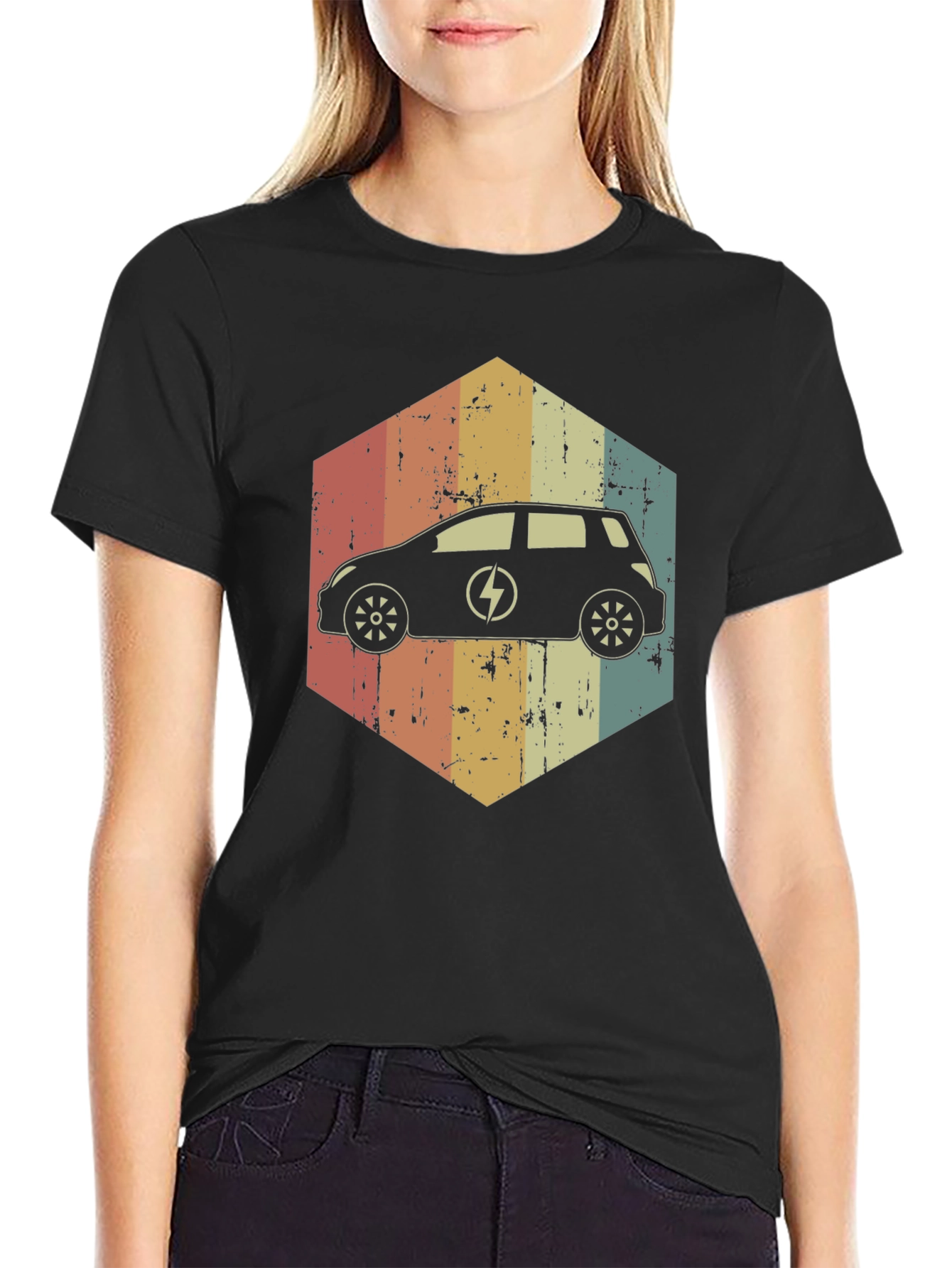 Electric Car Retro T-Shirt - Eco-Friendly Fashion