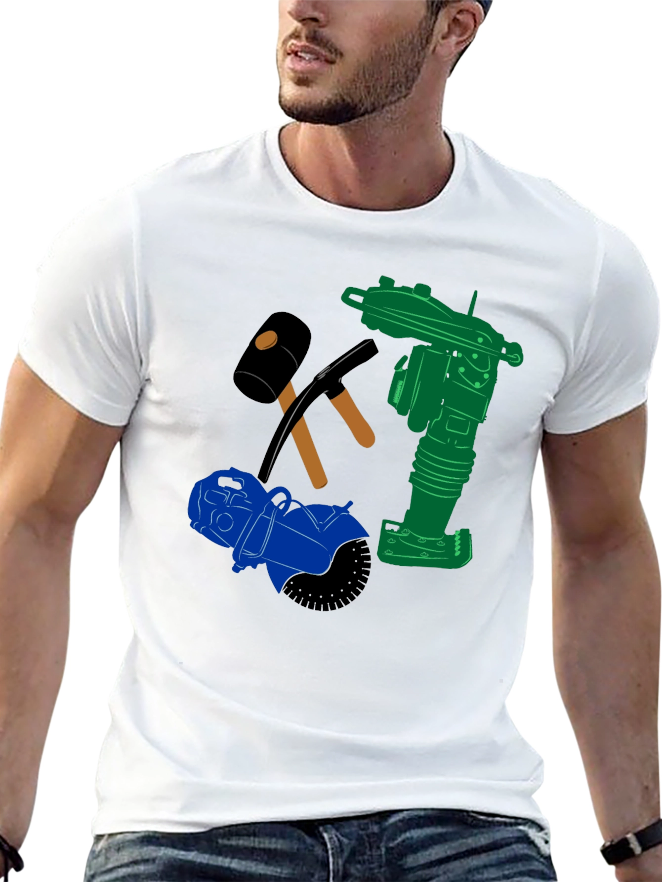 Construction Crew Tee: Heavy Duty Tools Graphic