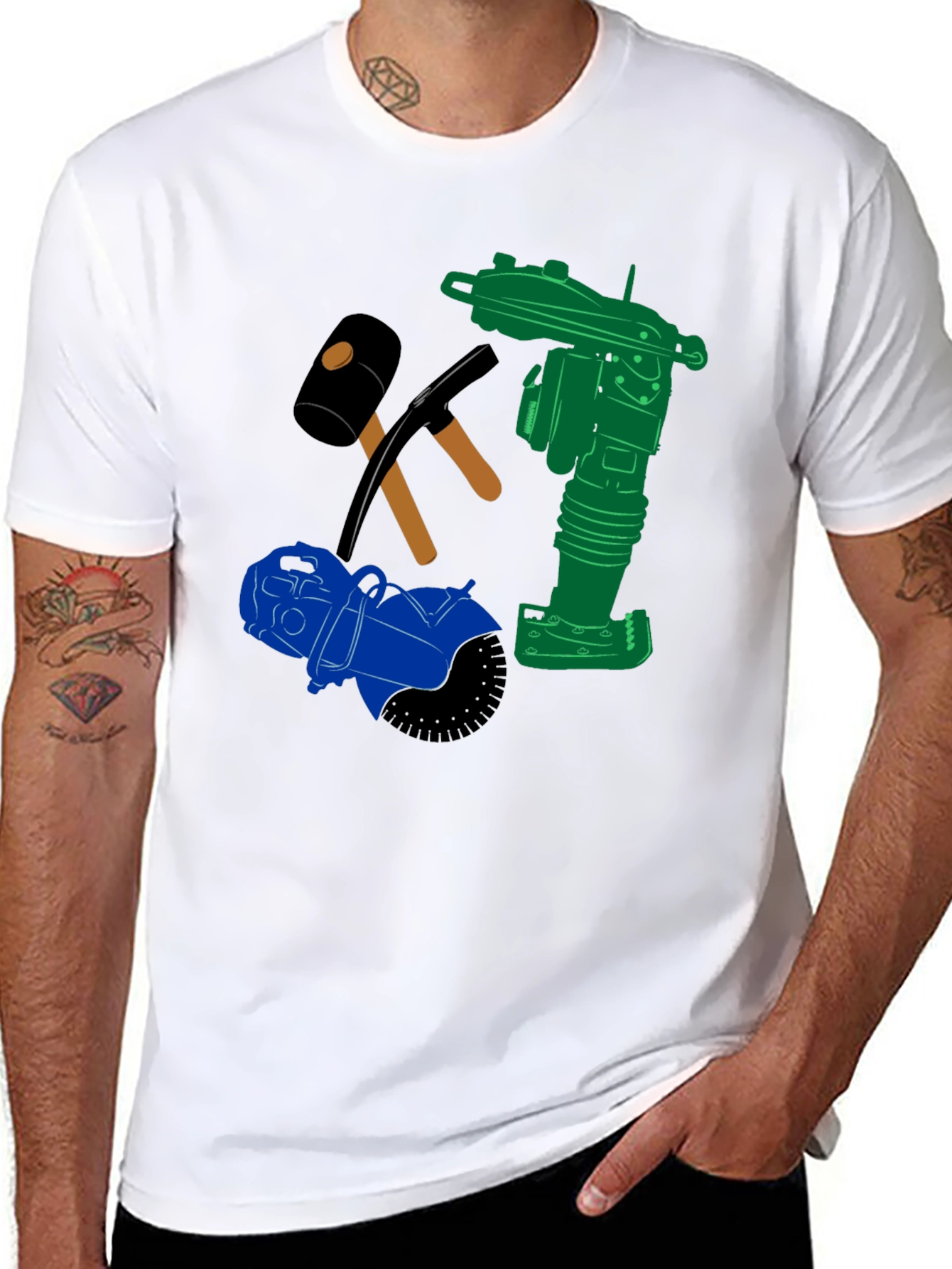 Construction Crew Tee: Heavy Duty Tools Graphic