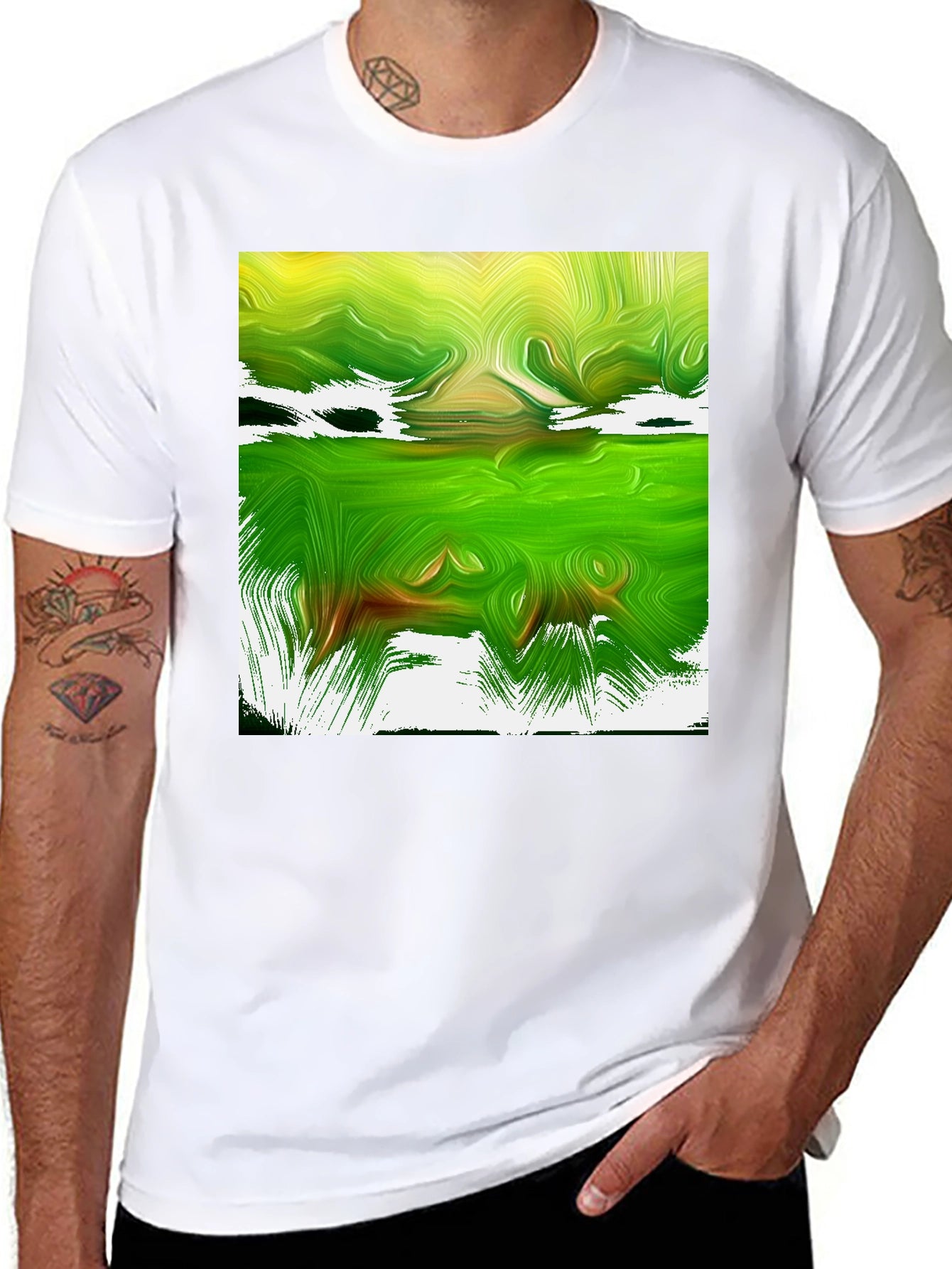 Abstract Green Graphic Tee