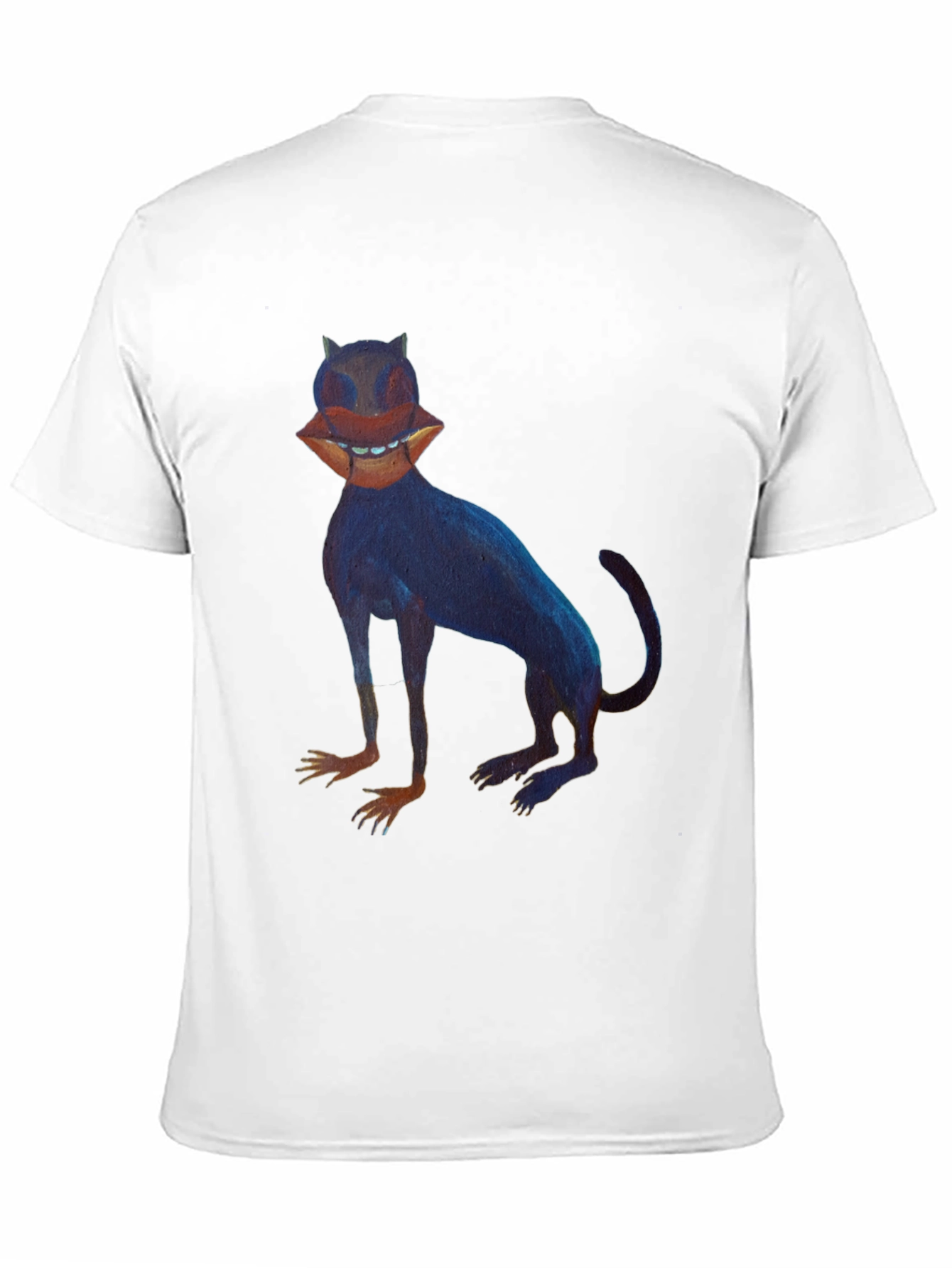 Surreal Cat Graphic Tee - Unique Black T-Shirt