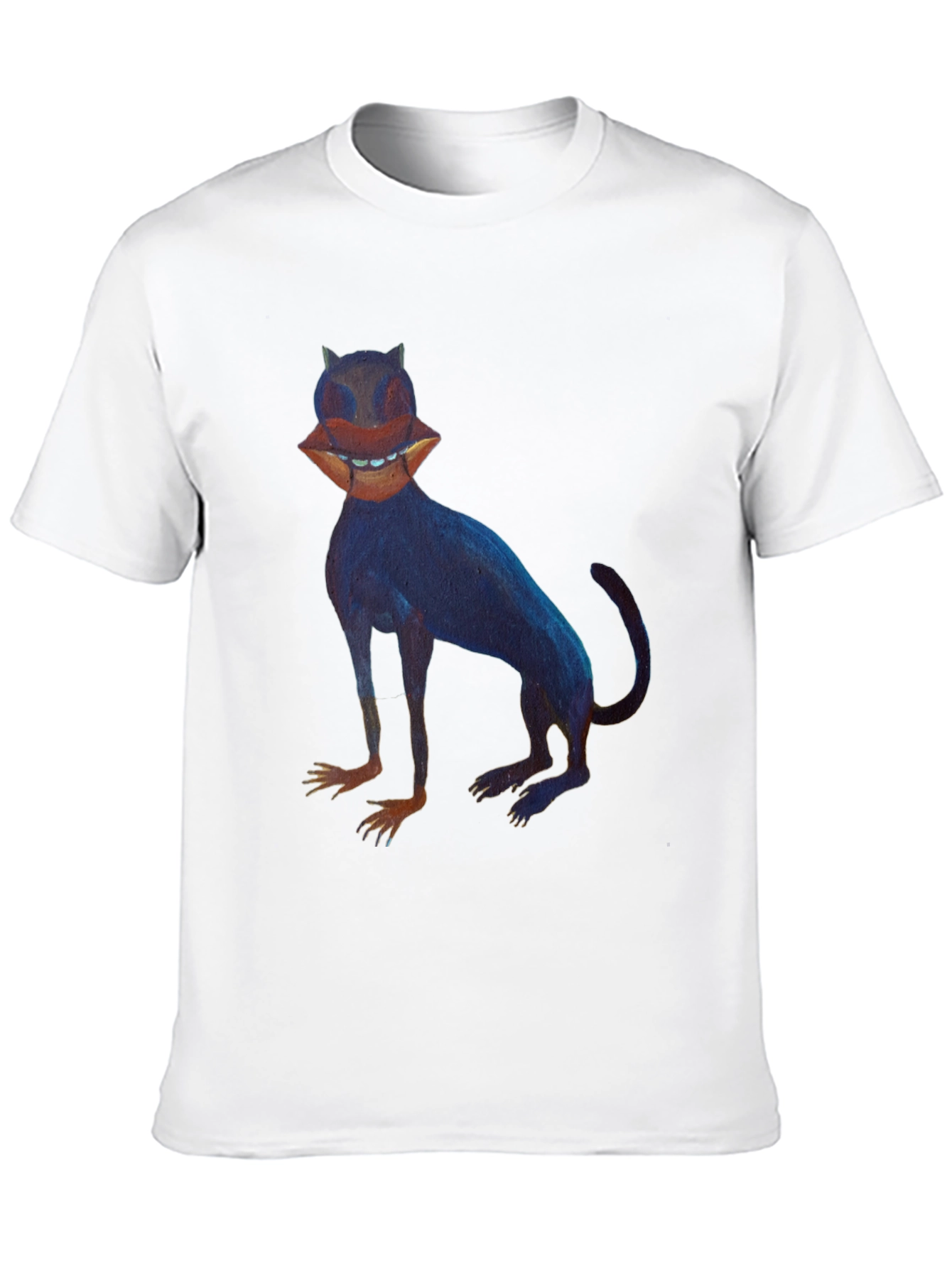 Surreal Cat Graphic Tee - Unique Black T-Shirt