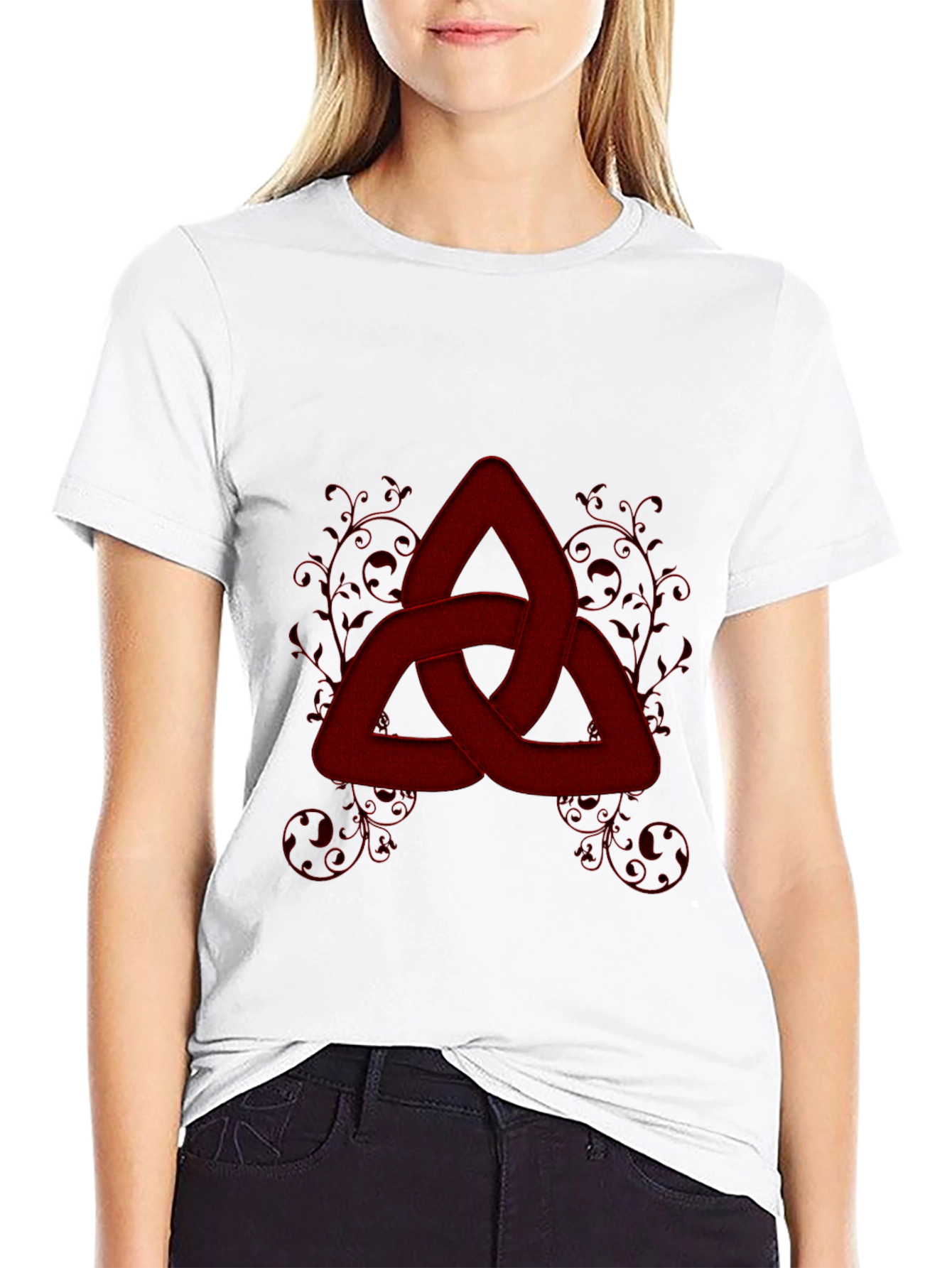 Red Knot Graphic Tee - Stylish Celtic Knot Design