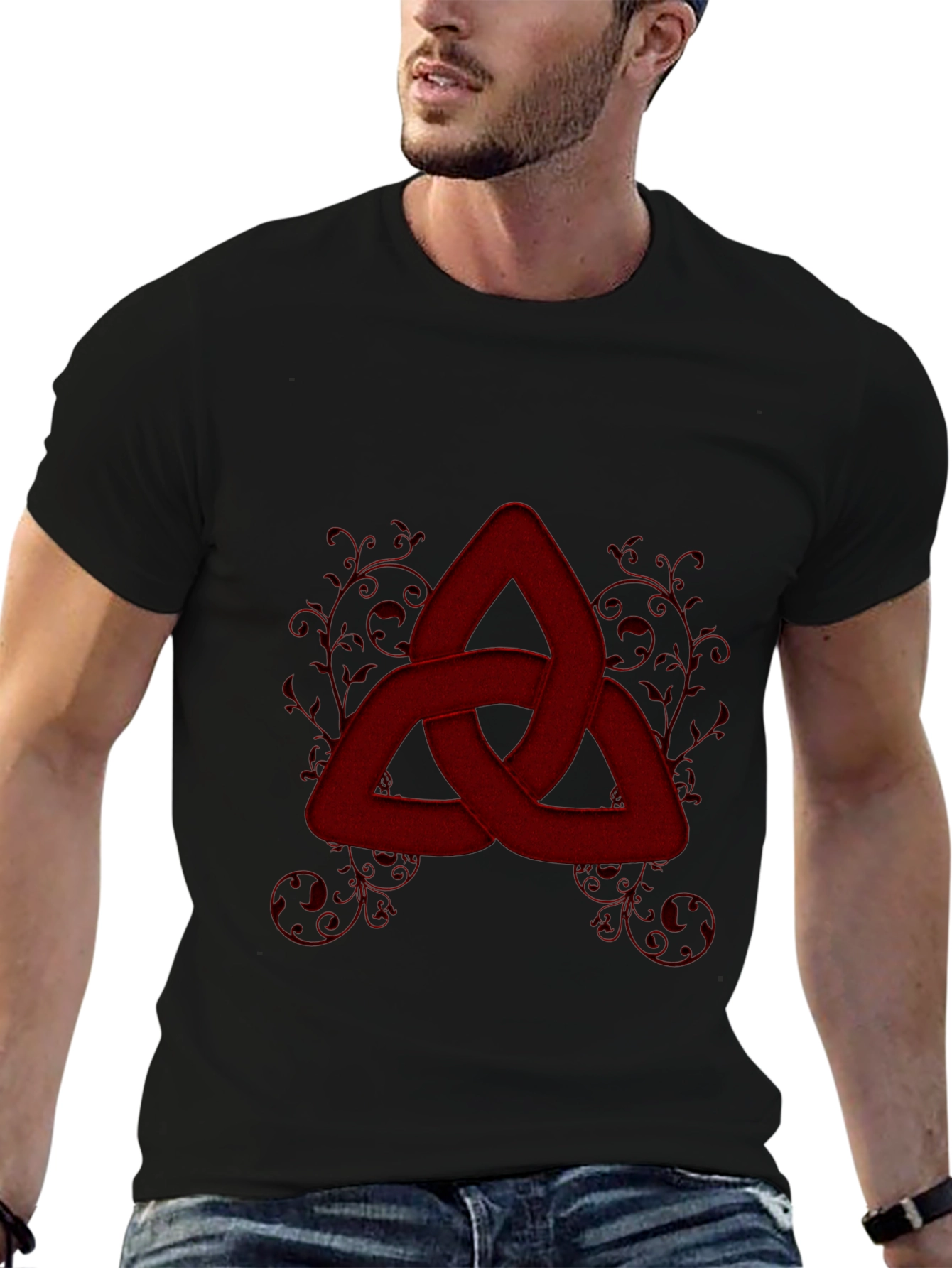 Red Knot Graphic Tee - Stylish Celtic Knot Design