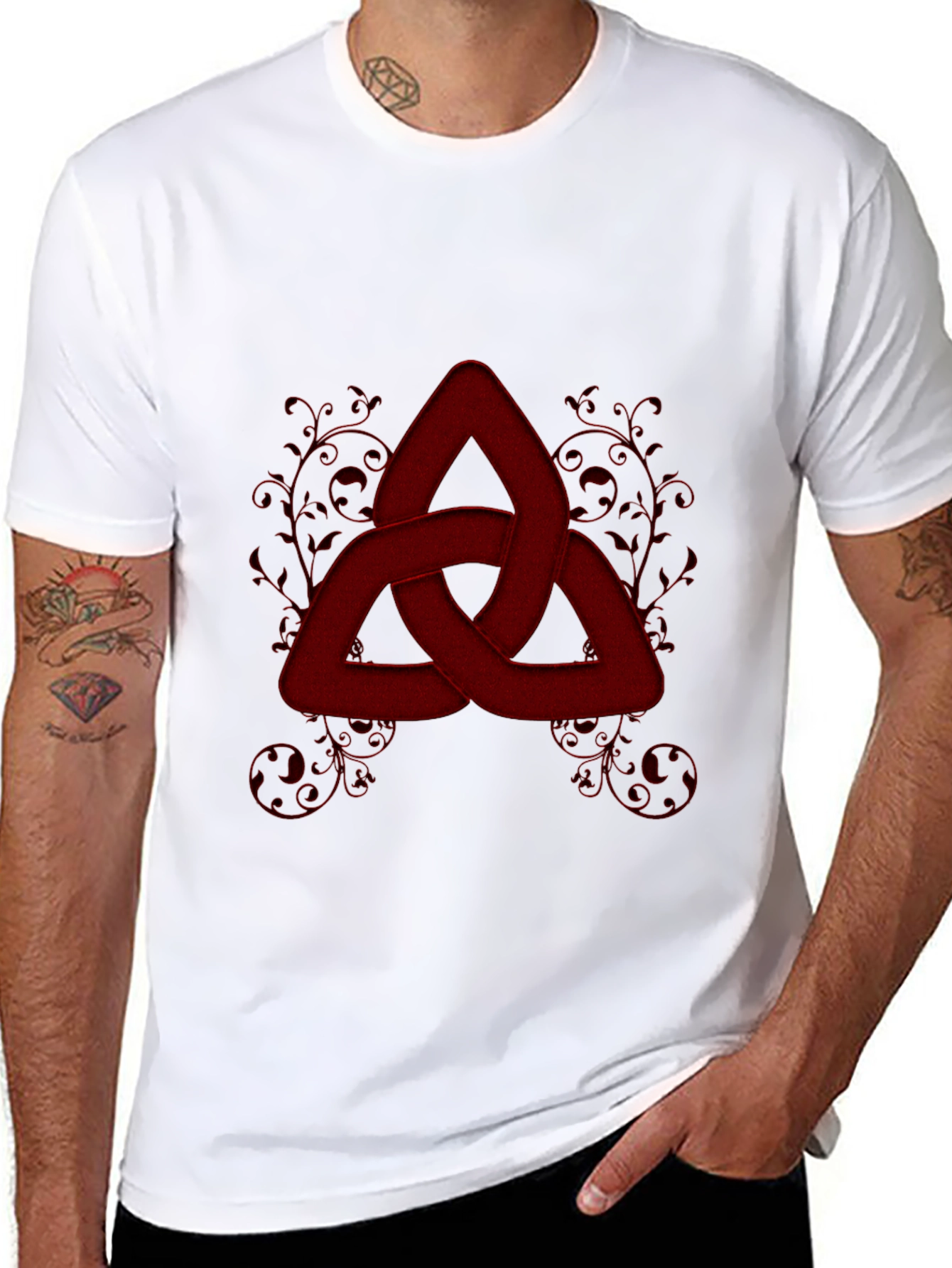 Red Knot Graphic Tee - Stylish Celtic Knot Design