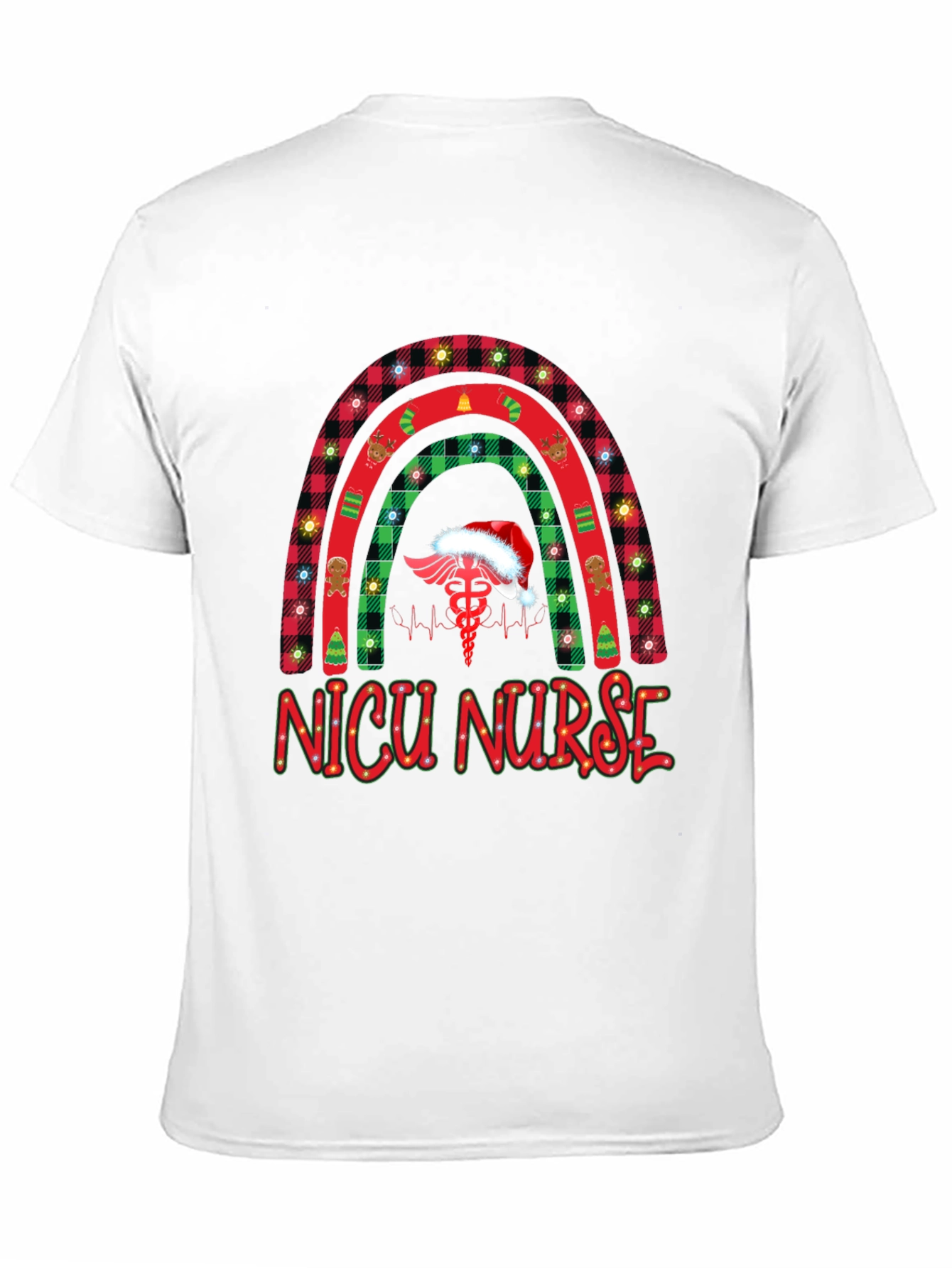 NICU Nurse Christmas Rainbow T-Shirt