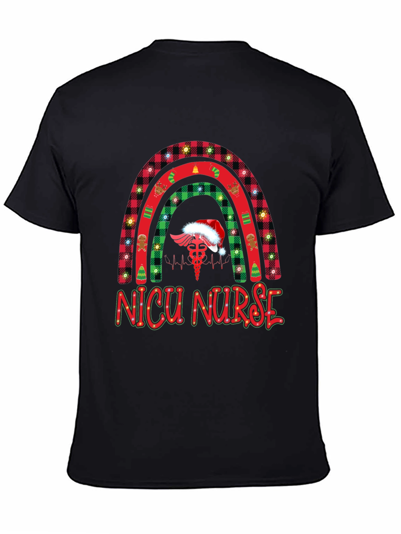 NICU Nurse Christmas Rainbow T-Shirt