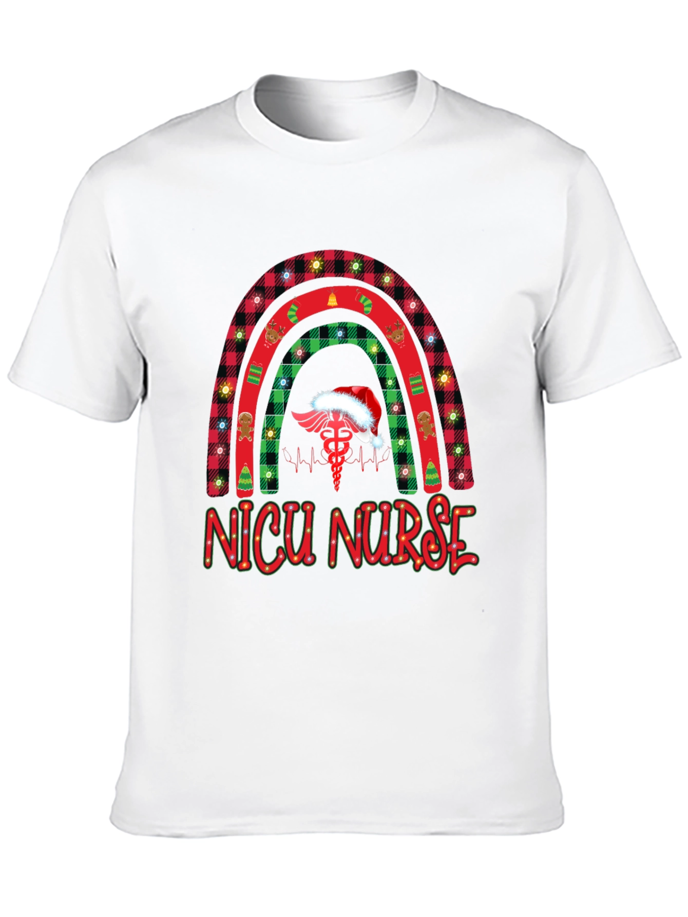 NICU Nurse Christmas Rainbow T-Shirt