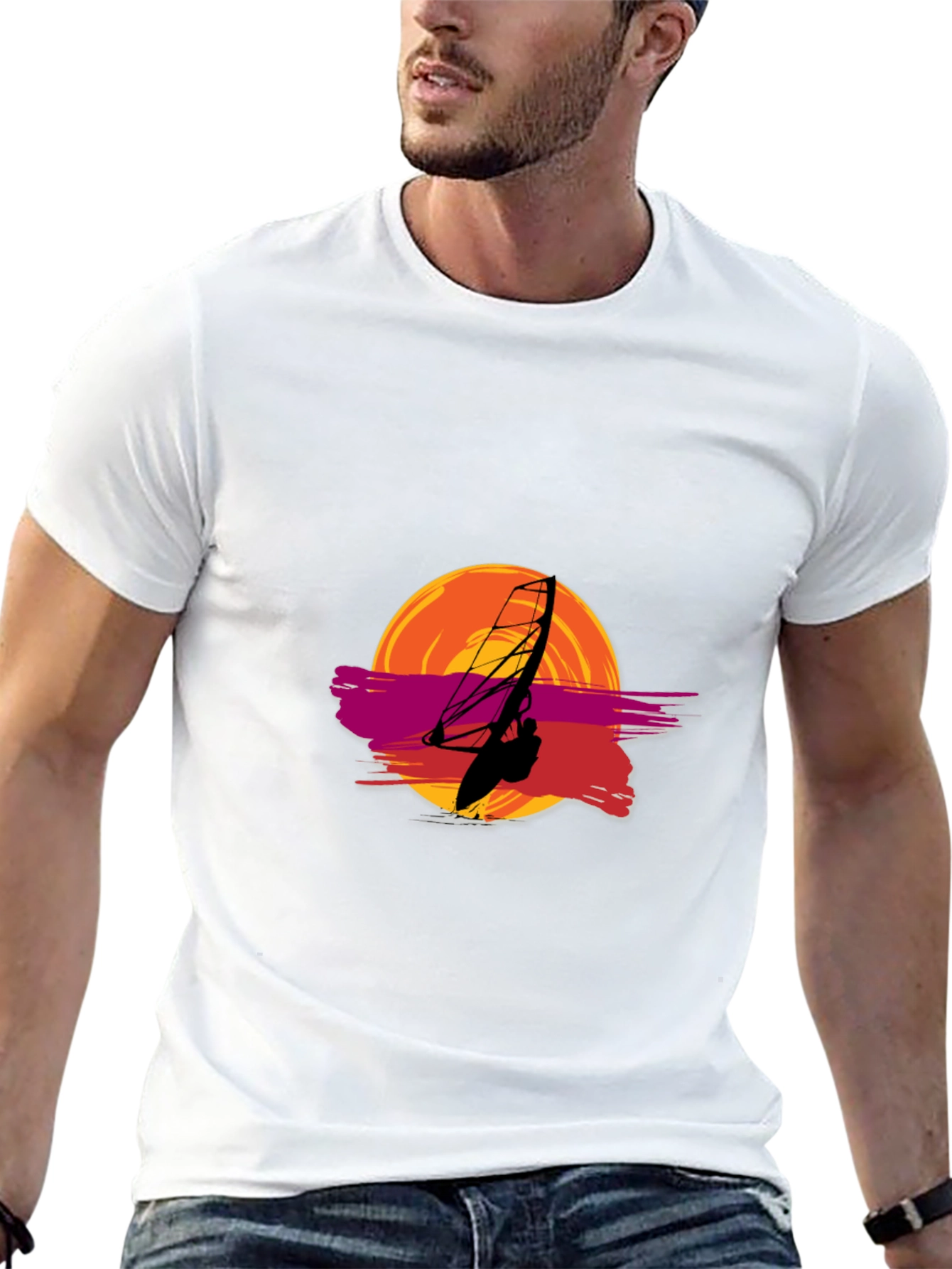 Sunset Windsurfer Graphic Tee